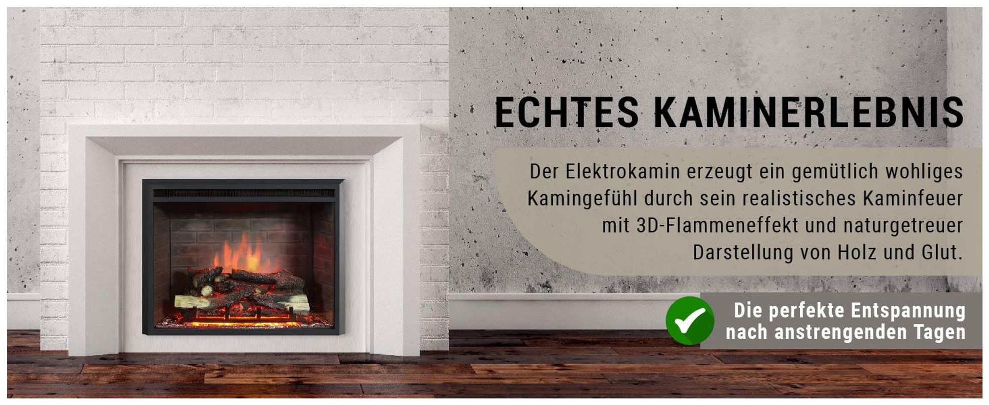 Elektrokamin BALDERIA Calida 33 - Einbaukamin - Schwarz