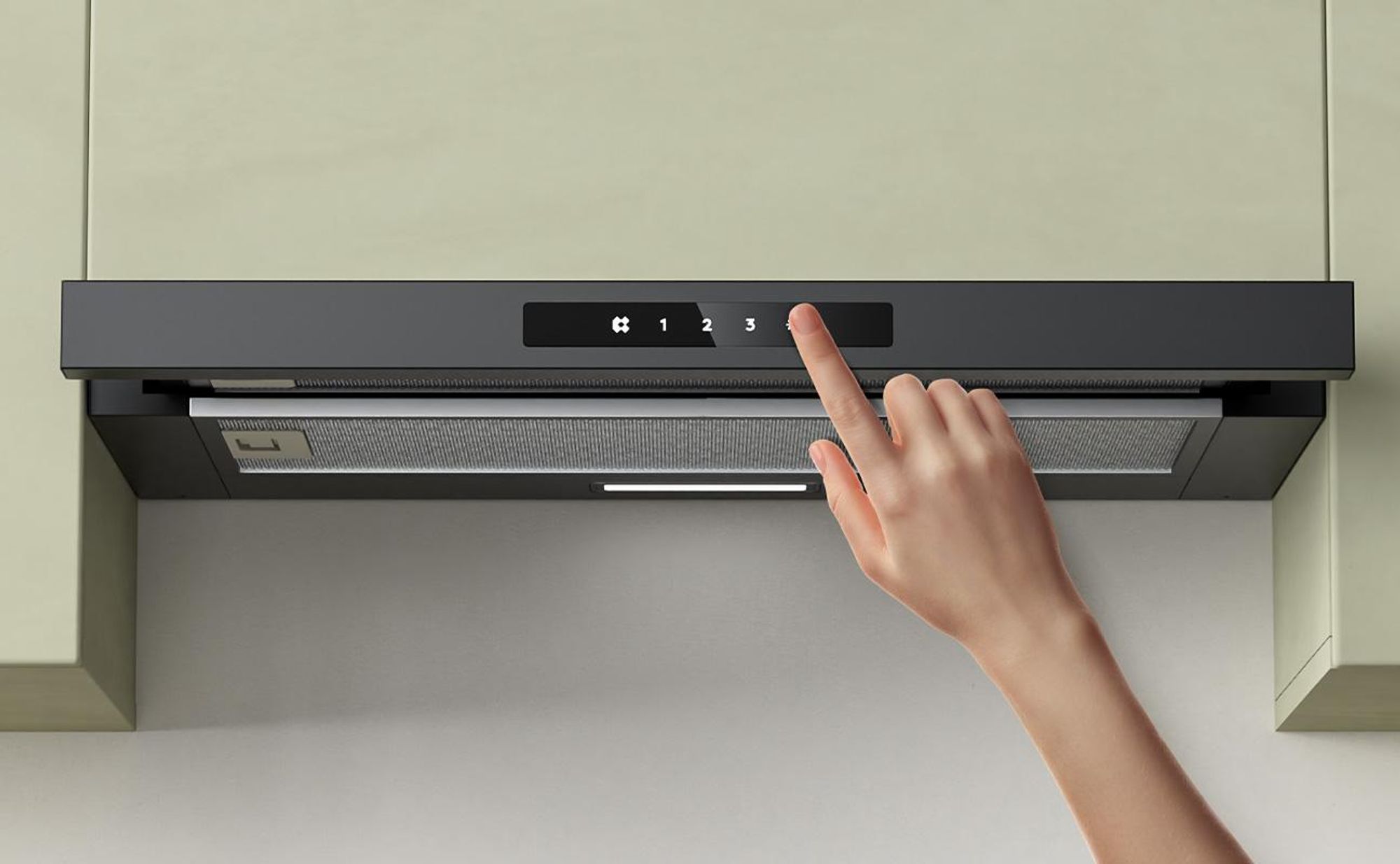 CIARRA, hotte aspirante plate de 60 cm, débit de 606 m³/h, hotte aspirante encastrable extensible, ventilation par aspiration et par recyclage de l'air, modèle VM6909AB