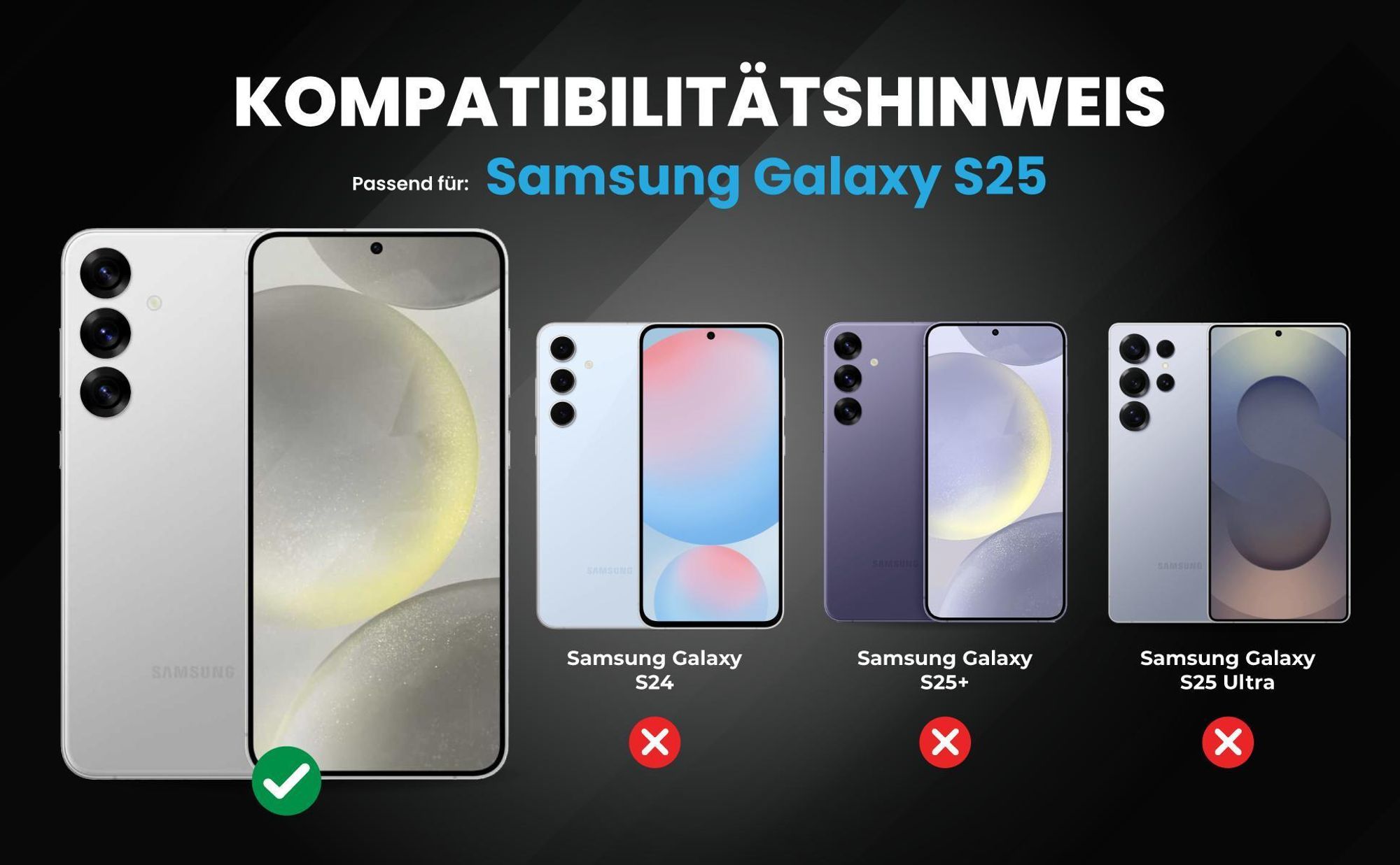Kompatibilitätshinweise Hülle für Samsung Galaxy S25