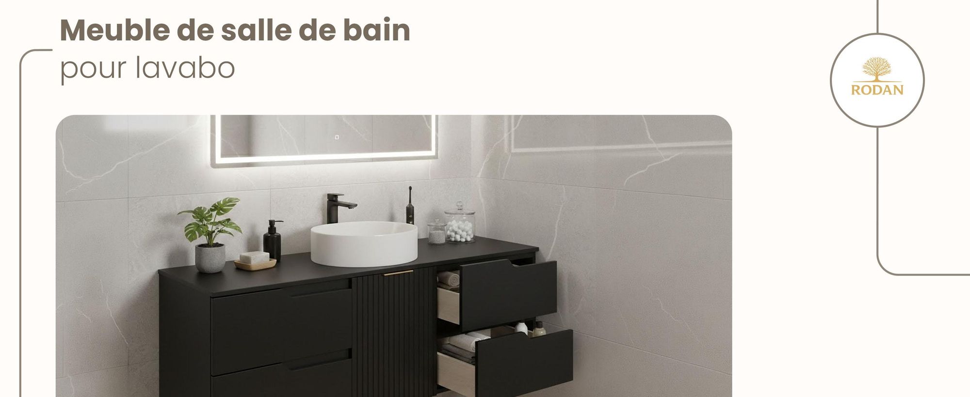 RODAN, meuble de salle de bain, armoire moderne, meuble sous vasque, meuble sous lavabo