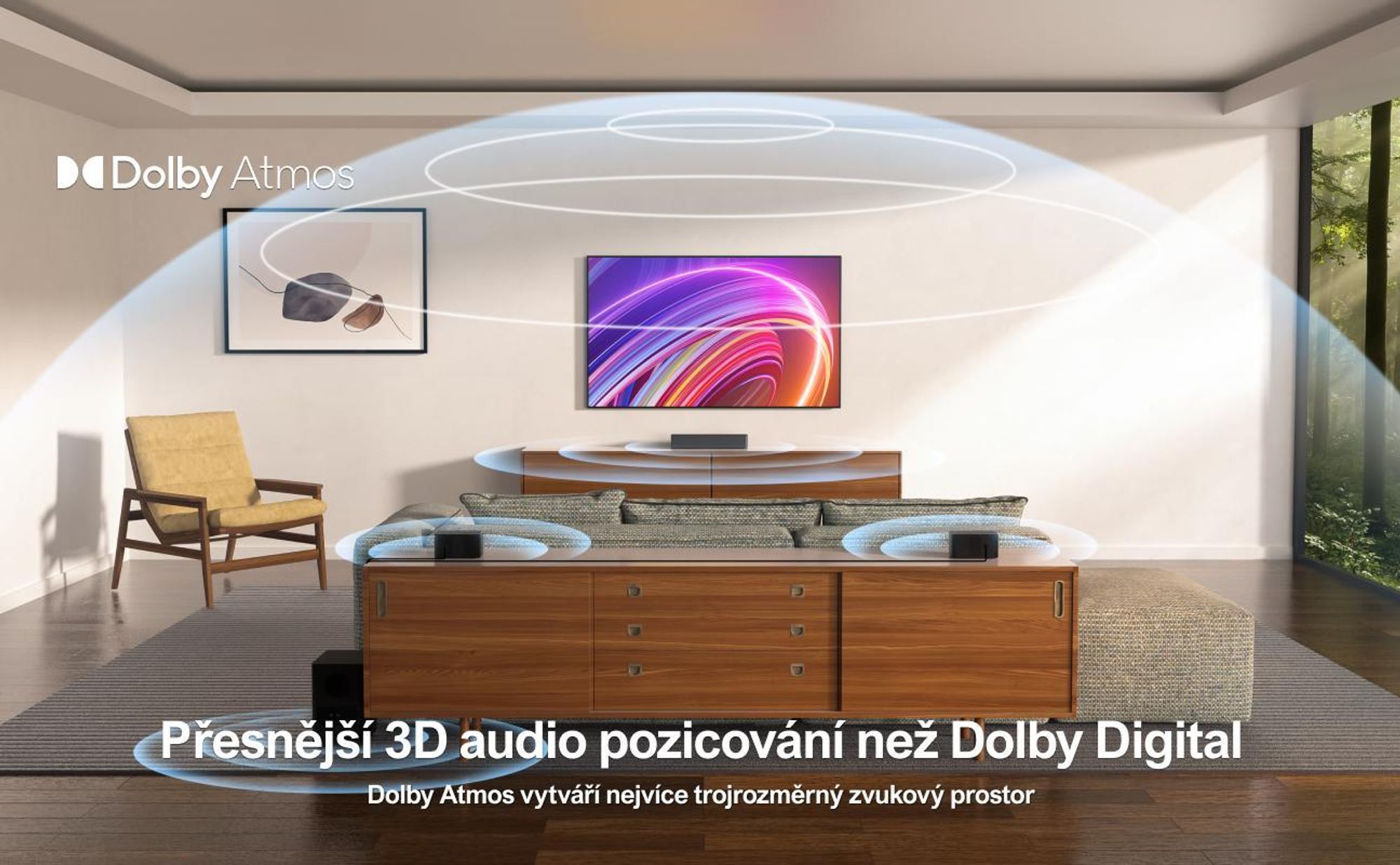 ULTIMEA 5.1 Dolby Atmos Soundbar, 3D prostorový zvukový systém Soundbar pro televizory, TV reproduktory pro domácí kino s nastavitelnými basy