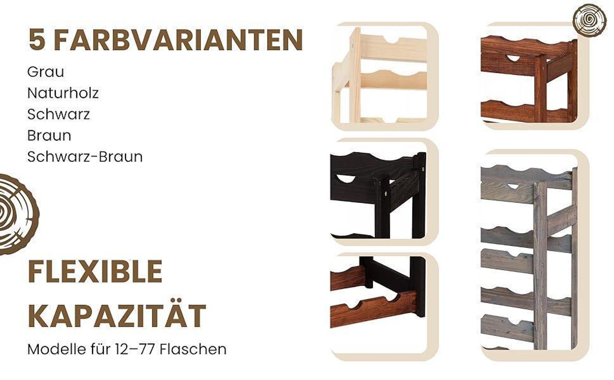 STOLMAK Weinregal aus Holz für 56 Flaschen Schwarz/Braun Kiefernholz 72,5x118x25 cm Flaschenregal Weinschrank Weinständer Flaschenhalter Kellerregal