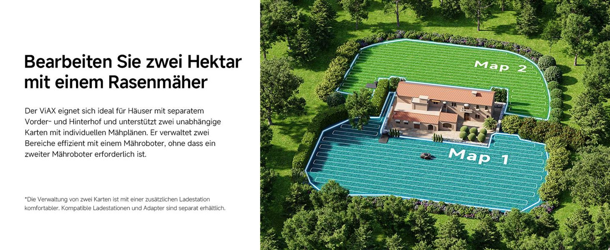 MOVA ViAX 500 Mähroboter ohne Begrenzungskabel, 360° LiDAR + KI Navigation, UltraEyes™ 2.0, automatische Kartierung, bis 500 m²