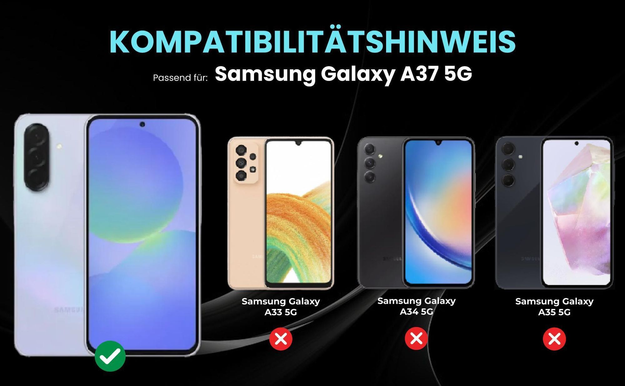Kompatibilitätshinweise Hülle für Samsung Galaxy A37 5G