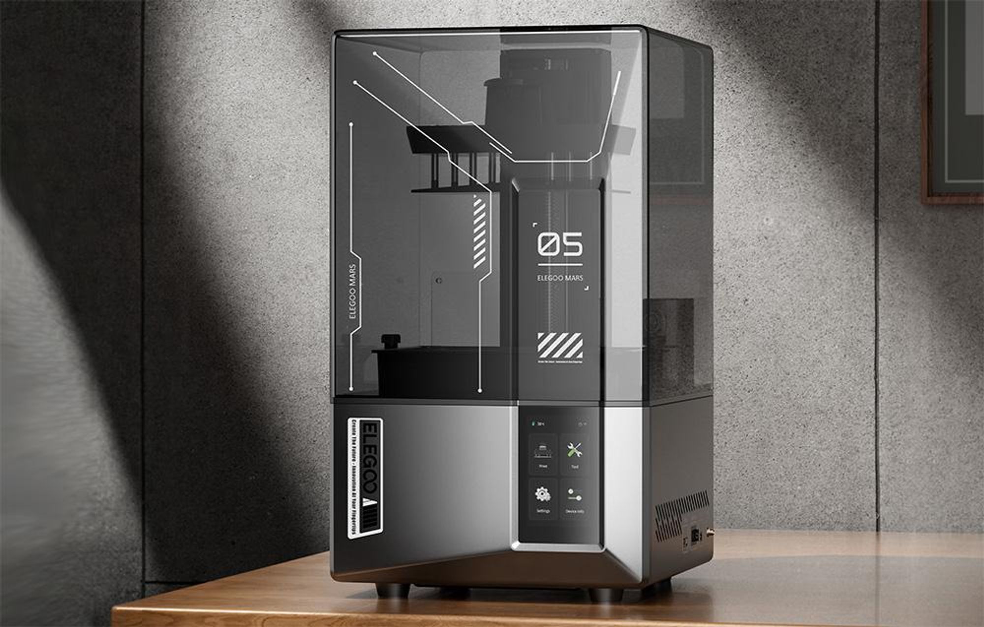 Elegoo Mars 5 Ultra, Stereolithografie (SLA), WLAN, USB Anschluss, Sichtfenster