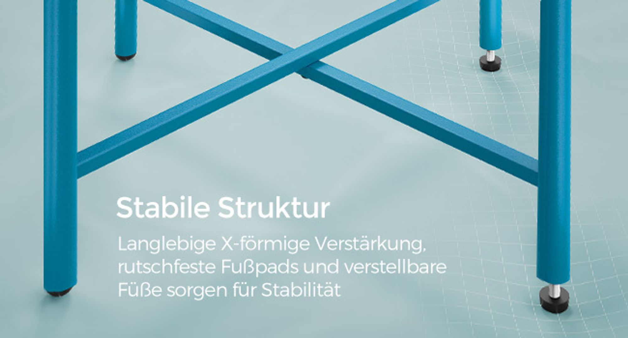 SONGMICS Balkonmöbel, 3er Set, Gartenmöbel-Set, mit Tisch, 2 Stühlen, seeblau