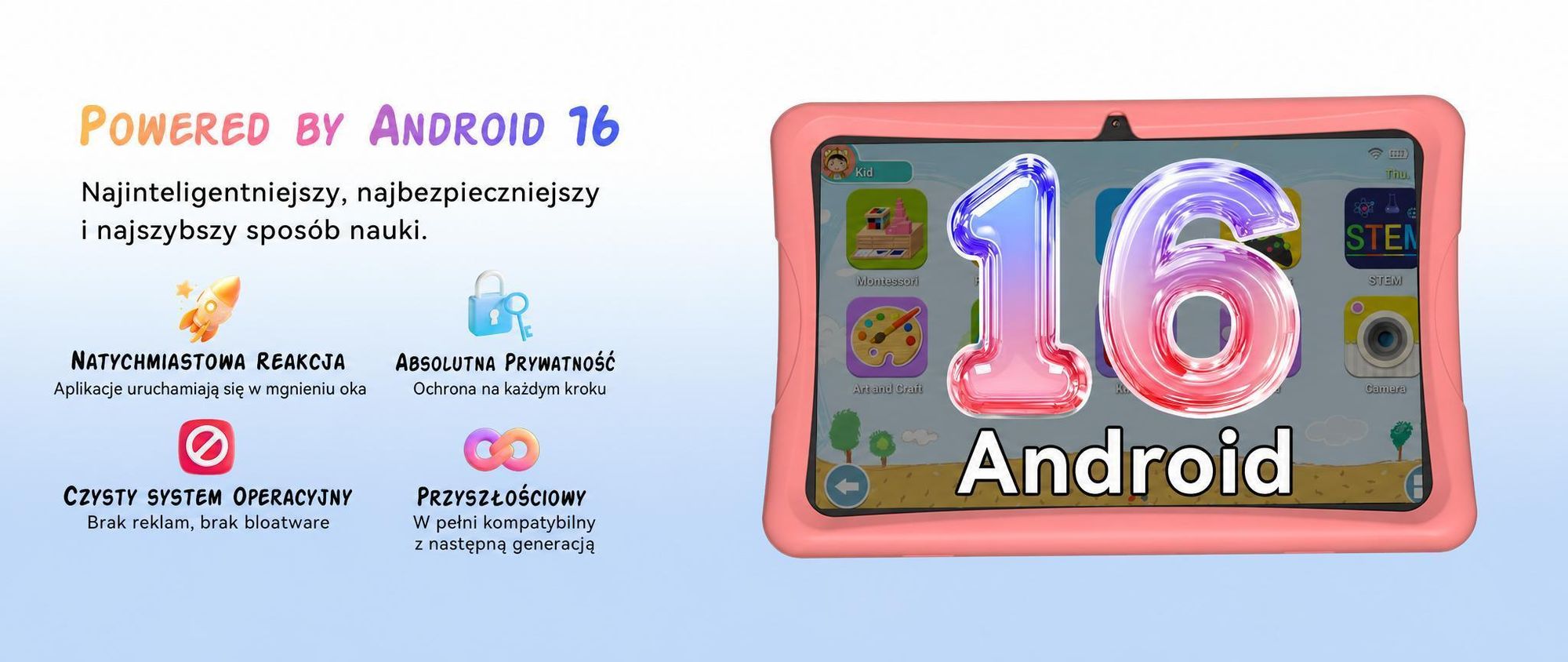 Tabwee K10 Kids 10.1" Rosa Tablet, Google Kids Space, 4GB RAM+64GB ROM, Android 15 WiFi Tablet für Kind mit Kindgerechte Hülle und Stift, 5000mAh