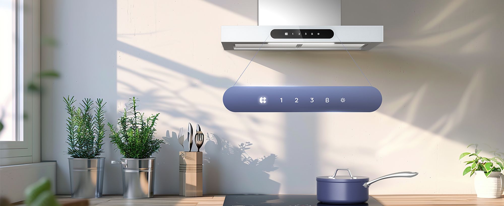 CIARRA Dynamic A+++ 650 m3/h Dunstabzugshaube 60 cm Abzugshaube WIFI APP SensorTouch Wandhaube Edelstahl Glas Weiß VM6102W