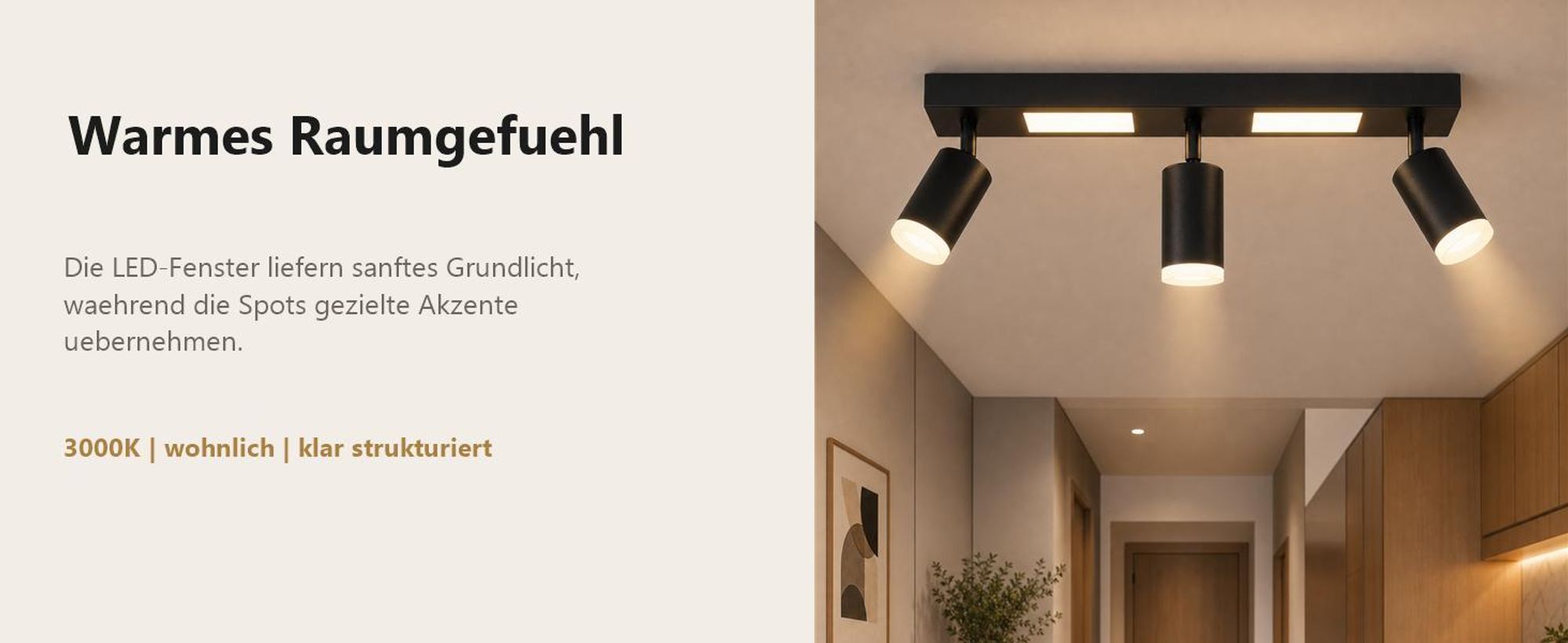 ZMH Deckenleuchte Led Deckenspot 3 Flammig GU10 - Schlafzimmerlampe 3000k Schwarz Küchenlampe 20W Deckenstrahler Schwenkbar Flurlampe Metall