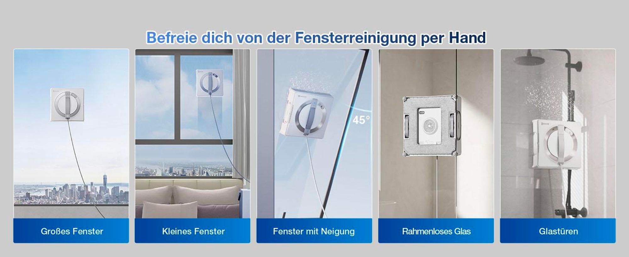 ECOVACS WINBOT ‎W2 PRO Omni Fensterputzroboter mit 6-in-1 Multifunktionsstation,Aufladen im Betrieb, 3-Düsen-Sprühkopf, 12-Stufen-Schutz