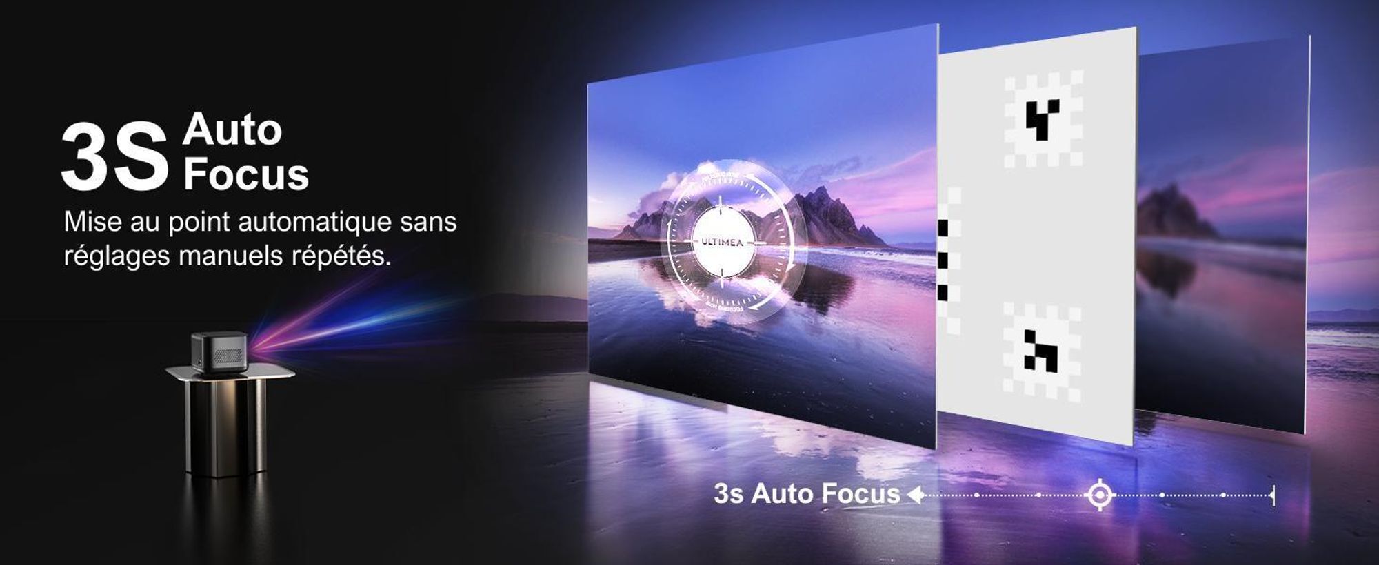 Projecteur ULTIMEA 4K Home Cinema Supporté, Projecteur Netflix, 700 ANSI-Lumen, Dolby Audio, Ajustement de l'écran & évitement d'objet