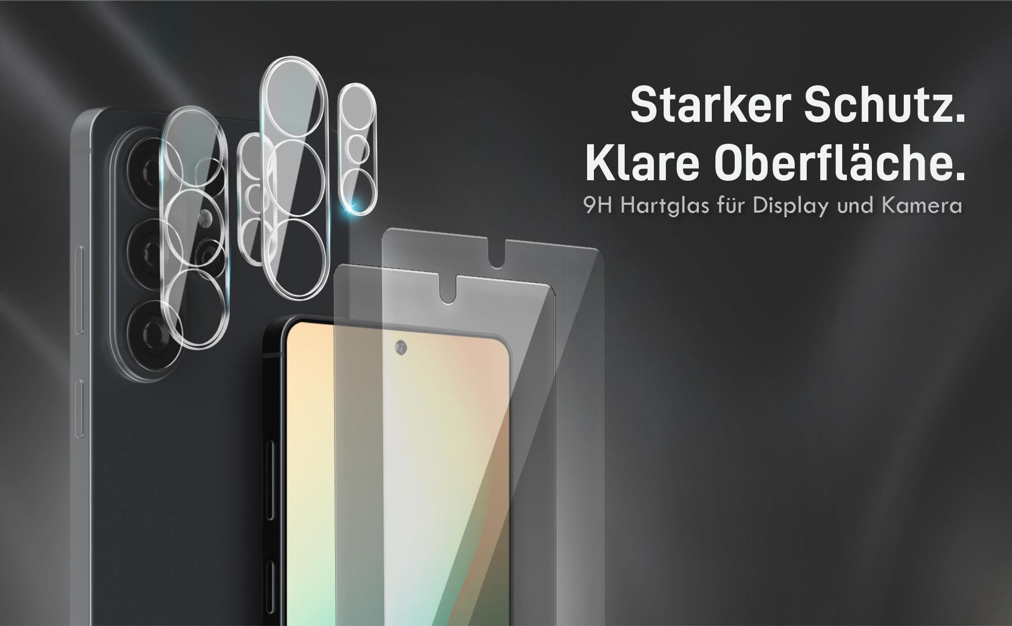 Kamera + Display Glas Set für Samsung Galaxy S26 Ultra kompatibel mit allen gängigen Hüllen