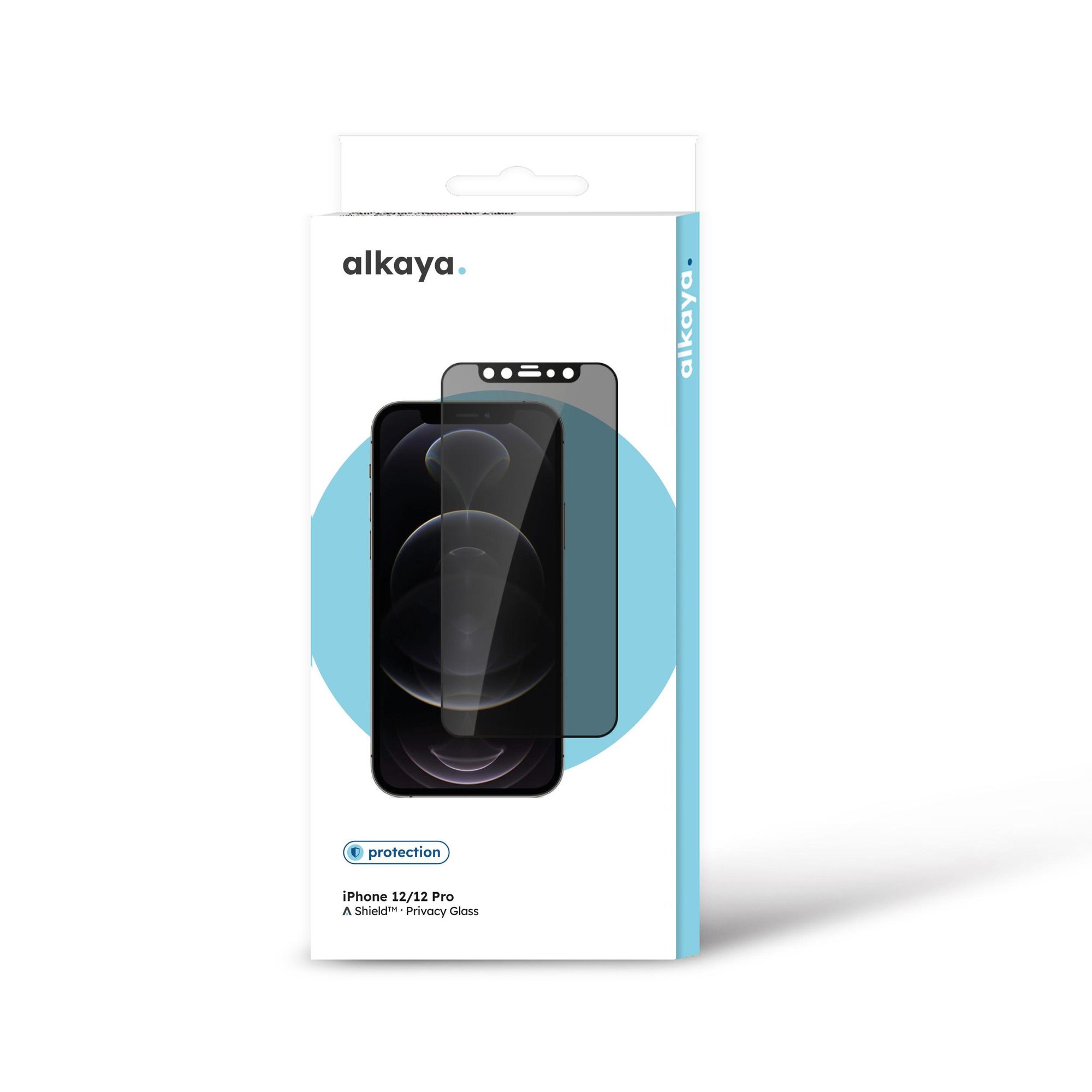 alkaya. iPhone 12/12 Pro Displayschutzglas Privacy, Panzerglas, Schutzfolie