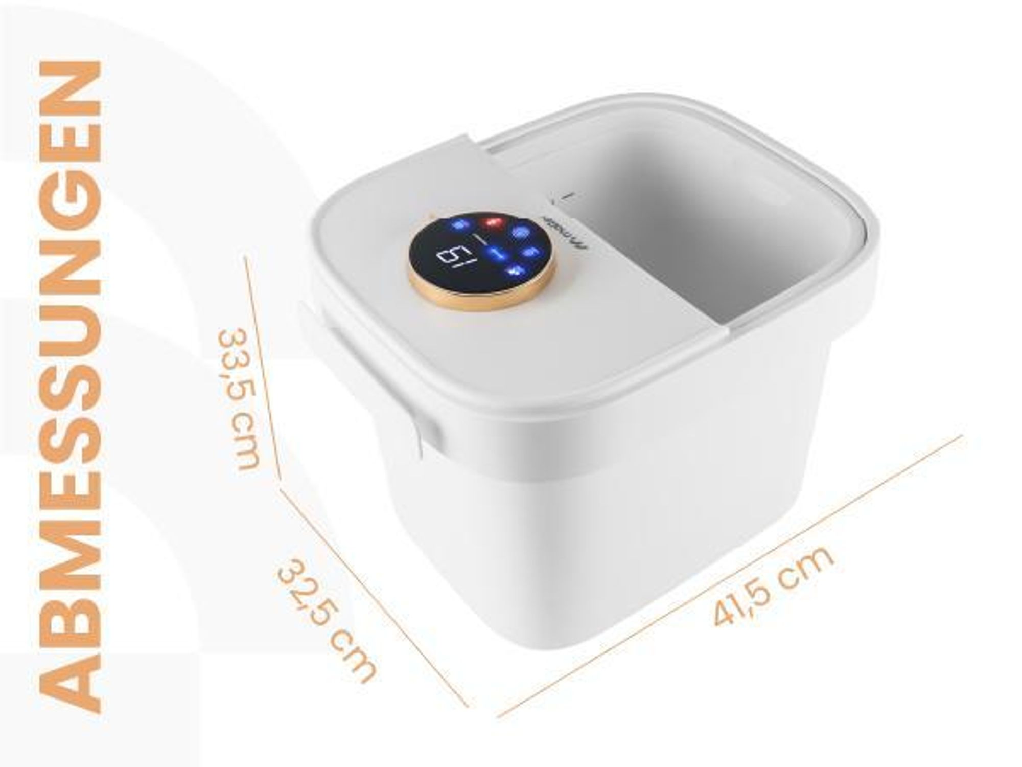 Wasser Fussmassagegerat mit LED-Anzeige und 6 Massagerollen