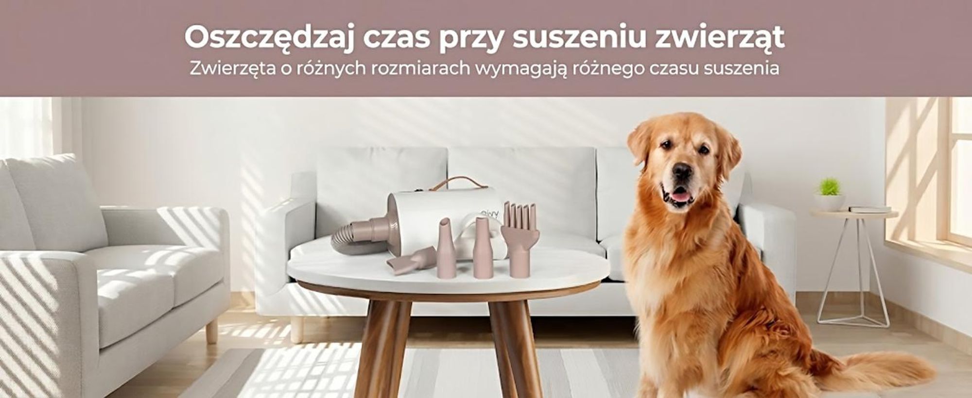 Olvy Suszarka dla psów Suszarka dla psów do pielęgnacji zwierząt Suszarka dla zwierząt z regulowaną prędkością wiatru, suszarka dla psów z 4 dyszami, suszarka do pielęgnacji psów