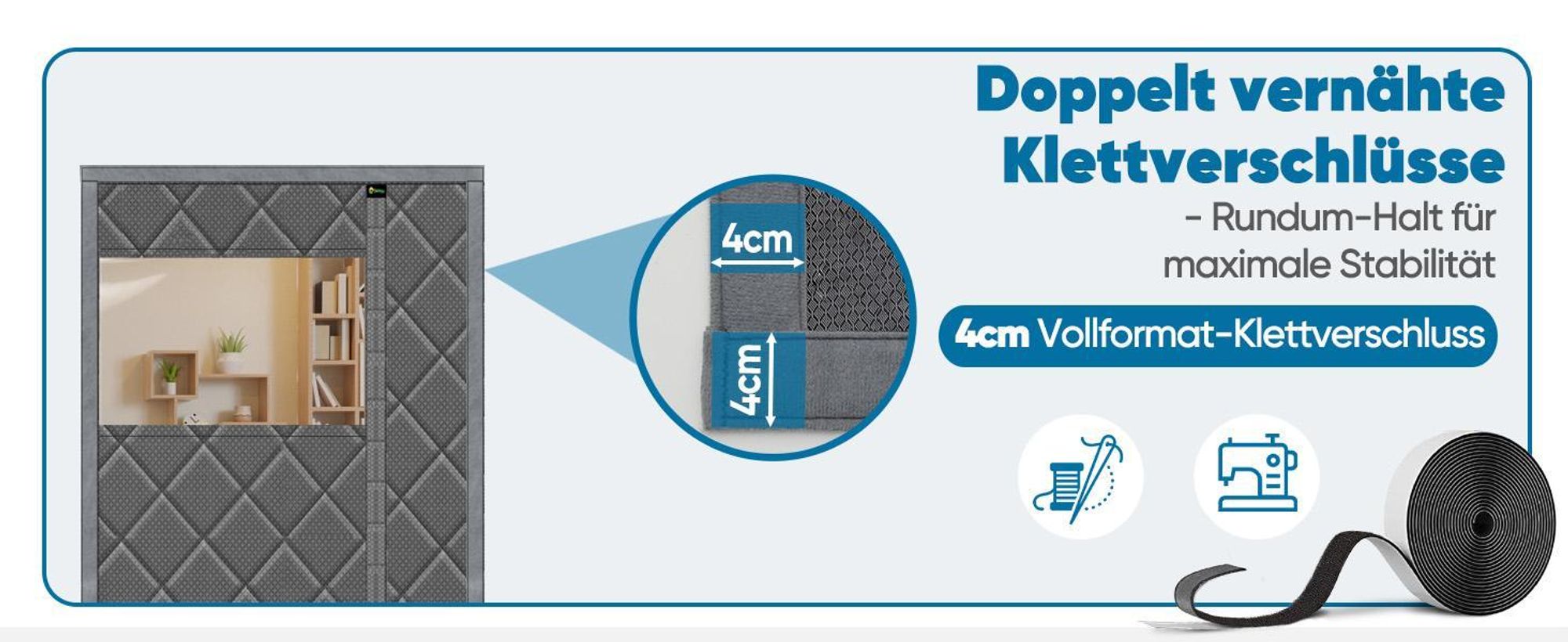 Thermovorhang magnetisch Türvorhang Kälteschutz winddicht seitliches Öffnen,Wärmeschutzvorhang, wärmeisolierend für Wohnzimmer & Balkon 90x210 cm