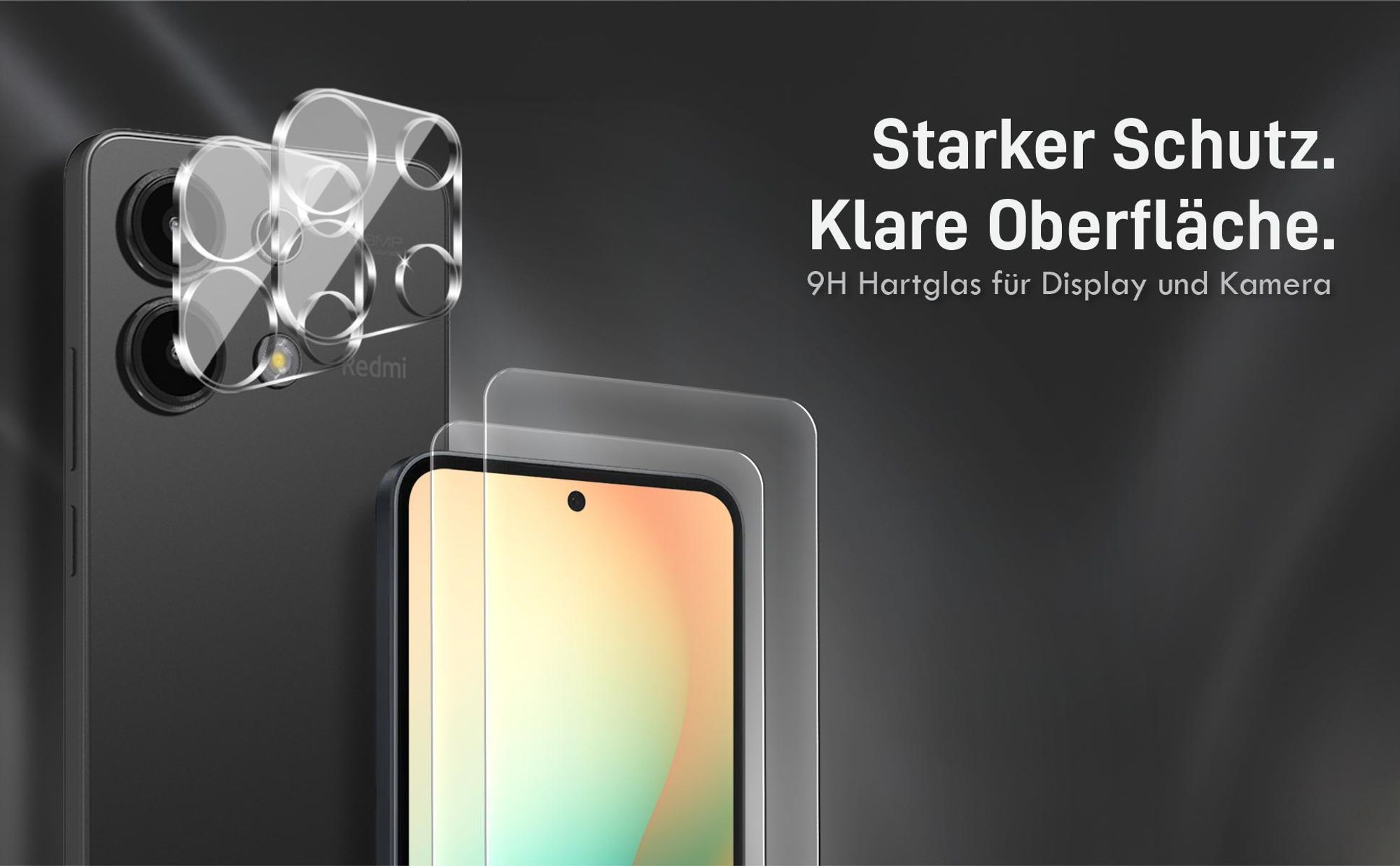 Kamera + Display Glas Set für Xiaomi Redmi Note 13 Pro kompatibel mit allen gängigen Hüllen