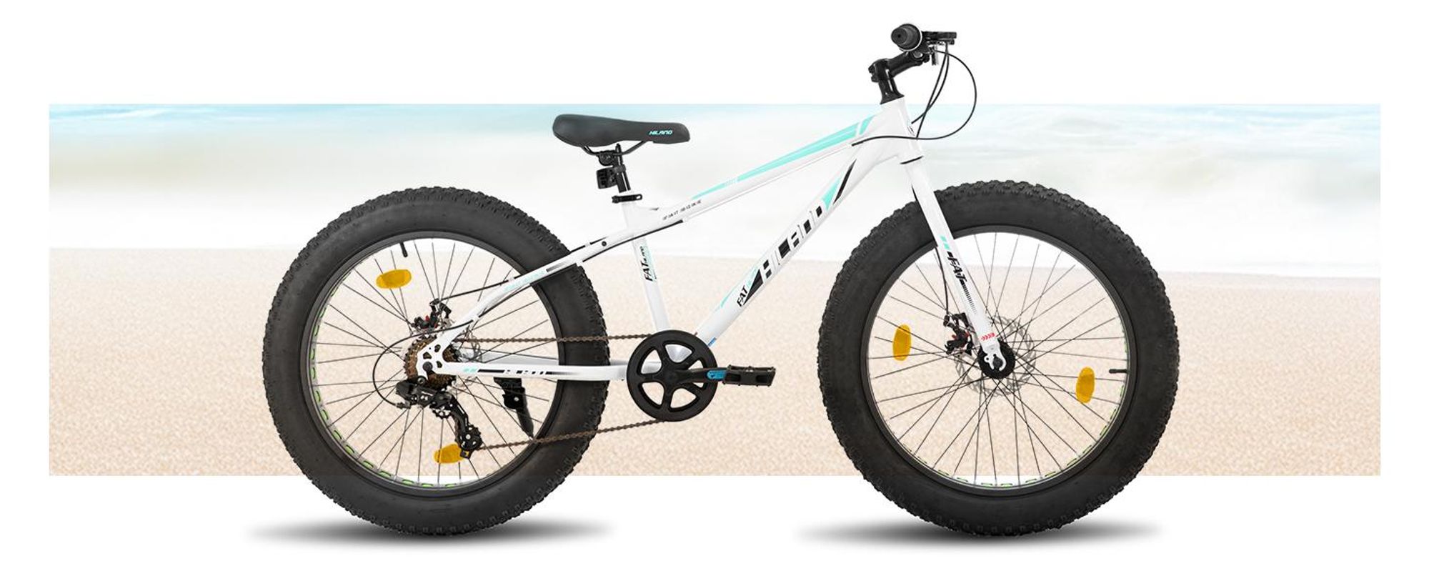 HILAND 20 Zoll Kinderfahrrad mit 4.0 Fat Tire, Shimano 7-Gang, Geeignet für Strand, Schnee, Kinder Mountainbike Jungen Mädchen, Silber