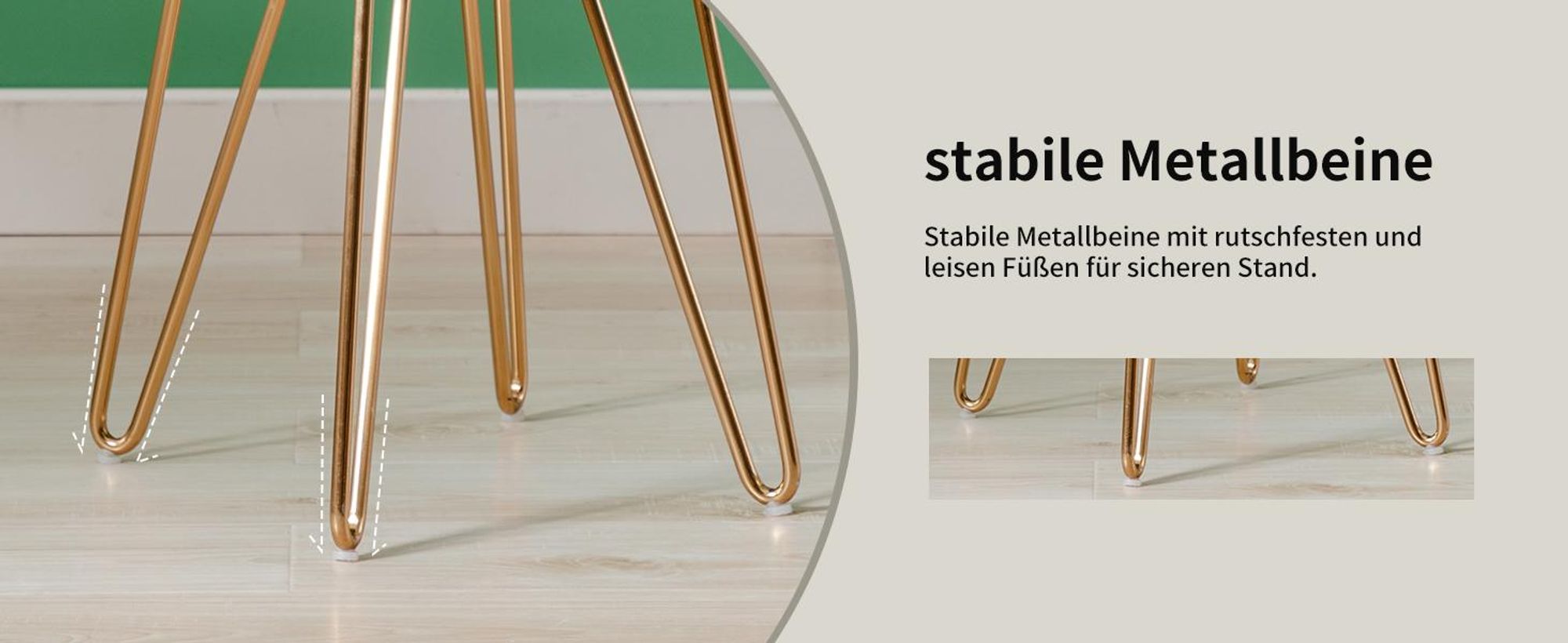 Duhome Sitzhocker Rund Polsterhocker aus Samt Hocker Schminktisch mit Metallbeine, Grün