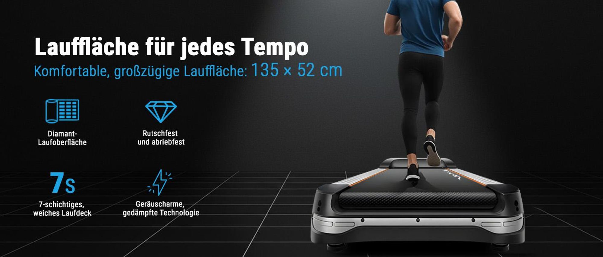 Laufband klappbar AsVIVA T18 Heimtrainer bis 20 km/h 15% Steigung mit Touchscreen Bluetooth bis 150kg für Zuhause