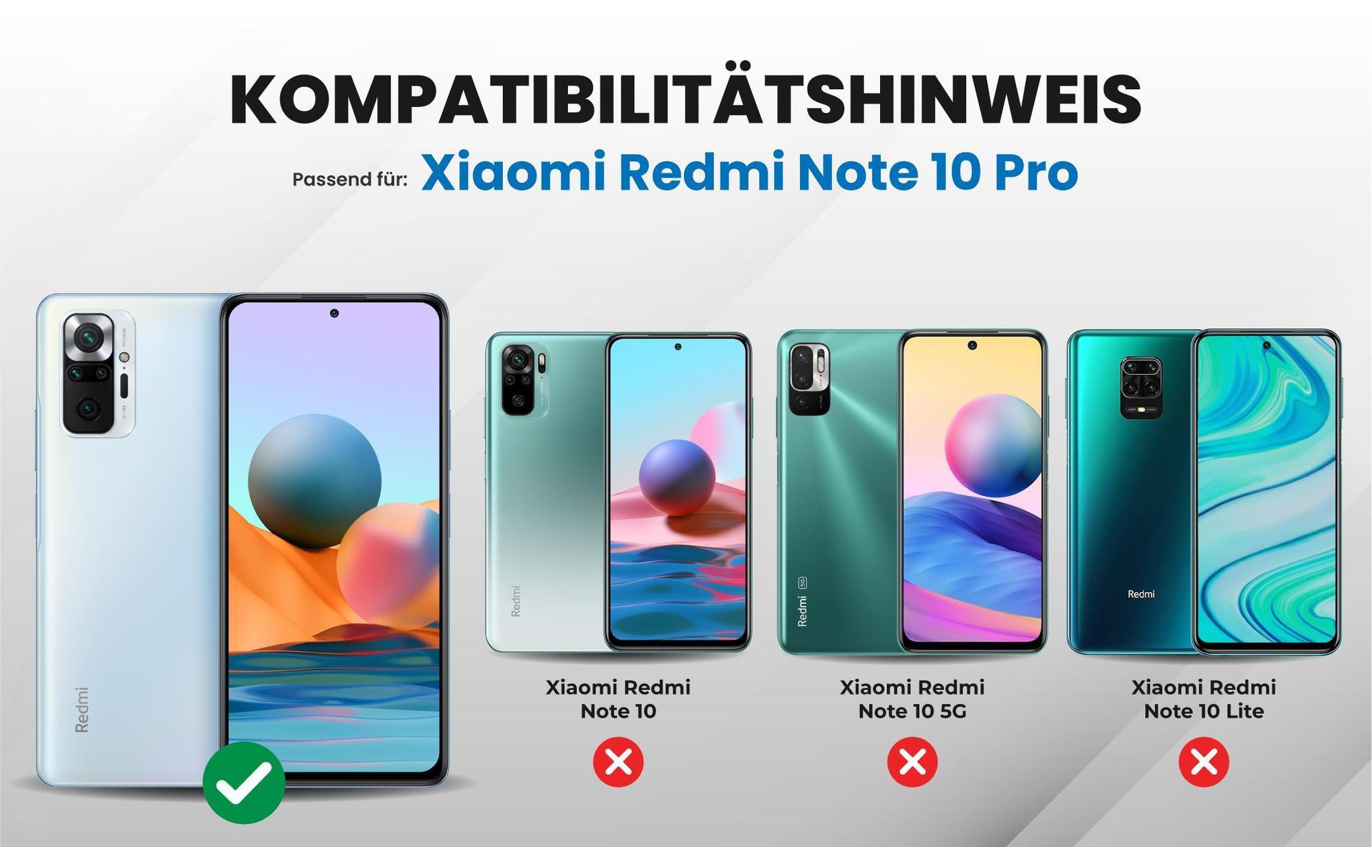 Kompatibilitätshinweise Hülle für Xiaomi Redmi Note 10 Pro