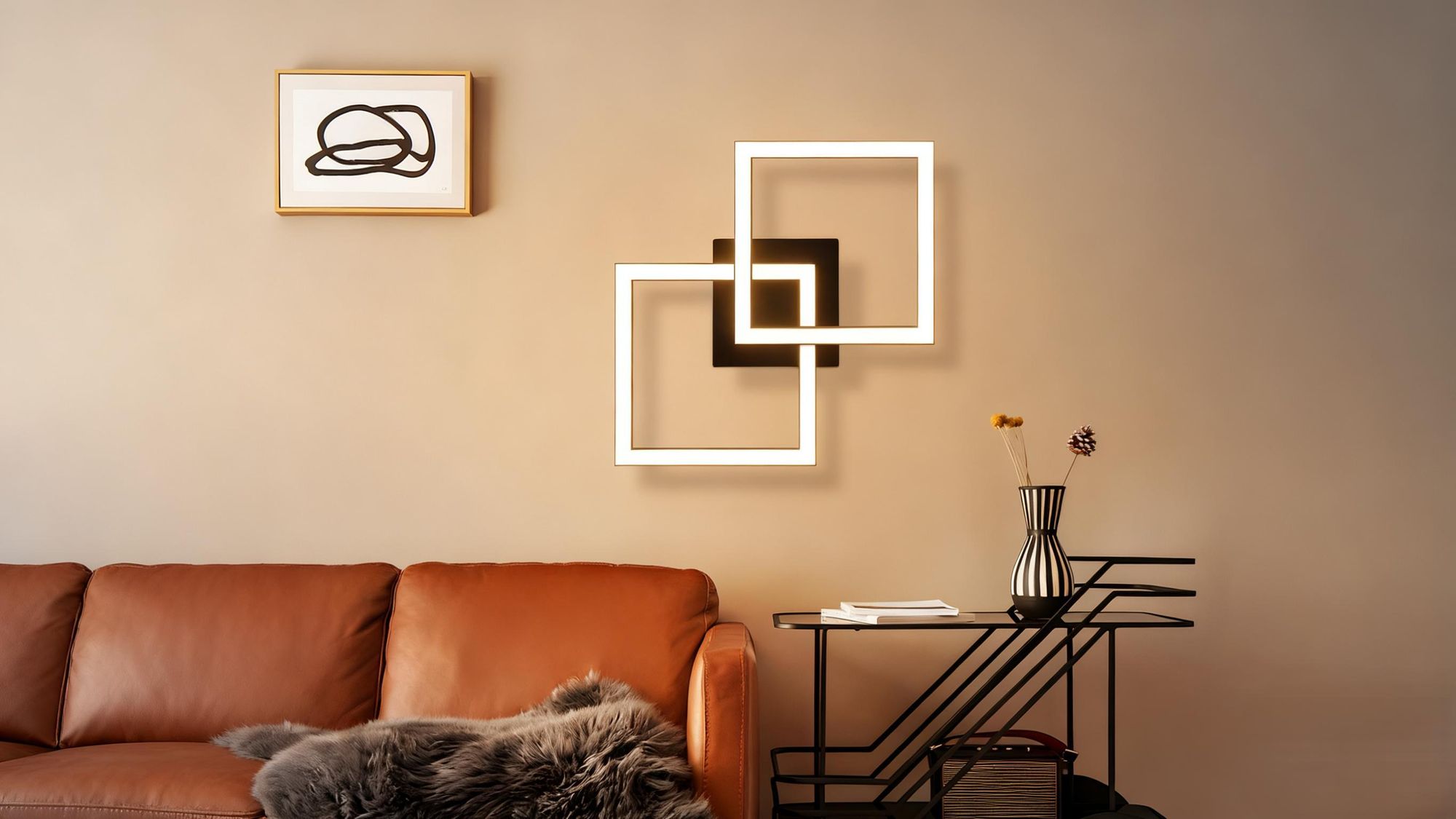 ZMH Led Deckenleuchte Schwarz Schlafzimmerlampe Warmweiß Deckenbeleuchtung Drehbar Geometrisch 24W für Küche Flur Büro Schlafzimmer
