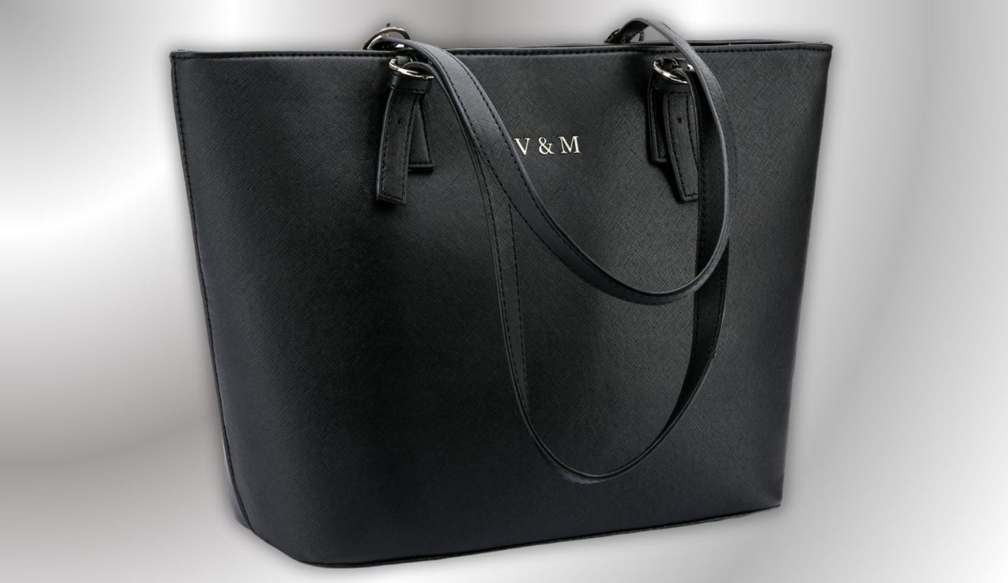 Vanessa & Melissa® Damen Shopper klassisch elegante Handtasche Henkeltasche, Schwarz