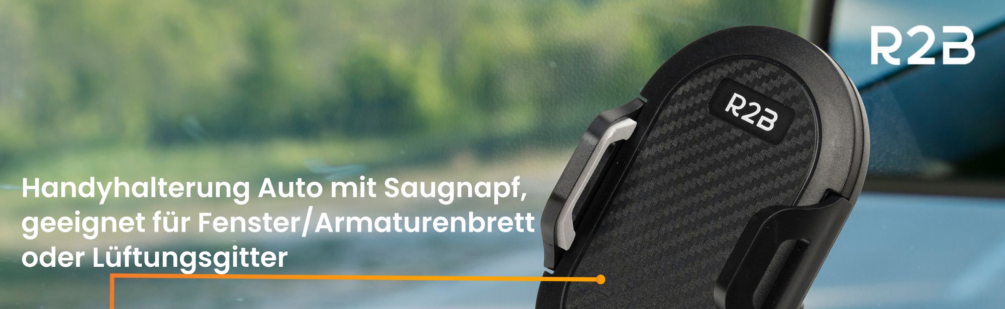 R2B 2 in 1 Handyhalterung Saugnapf Für Luftungsgitter, Windschutzscheibe und Armaturenbrett, handyhalter iPhone, KFZ-Halterung, Smartphone halter