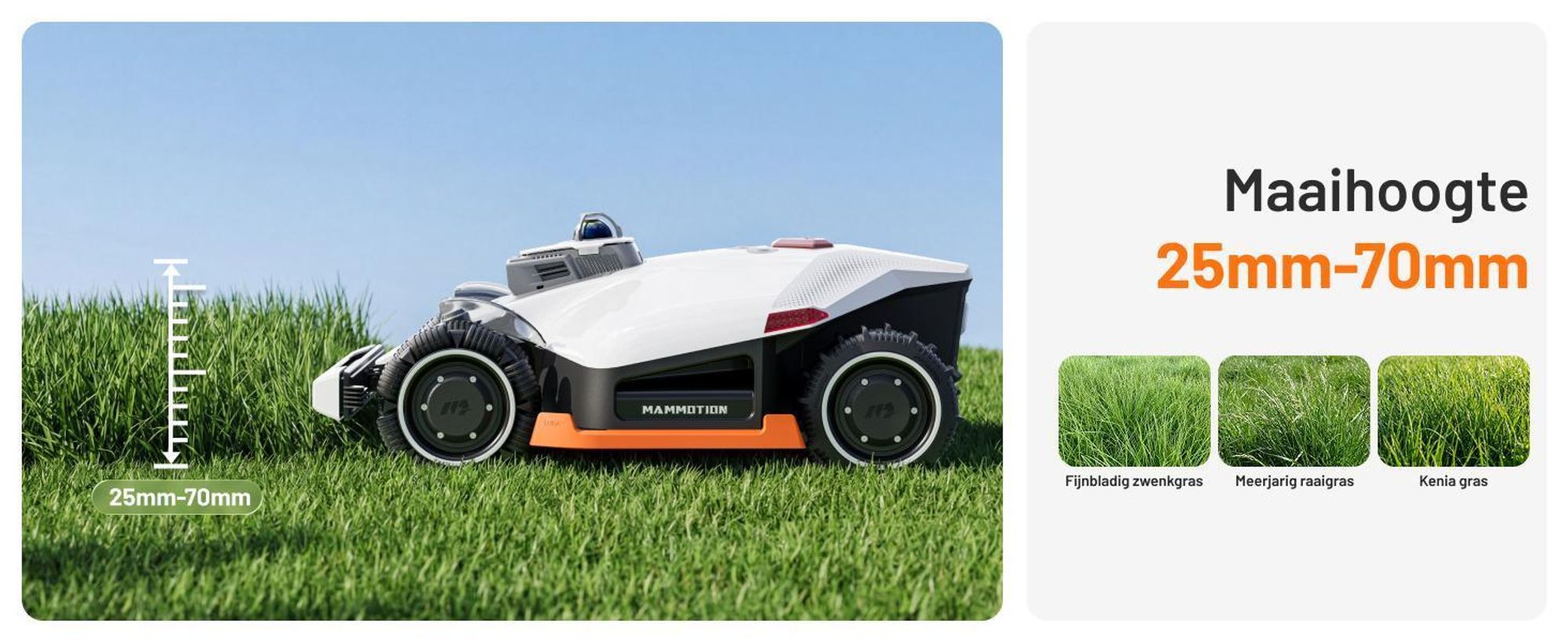 Robotmaaier Mammotion LUBA 3 AWD 1500 met wasstandaard, zonder kabel, voor 1500 m², vierwielaandrijving, hellingen tot 80%, auto-kaartgeneratie, APP