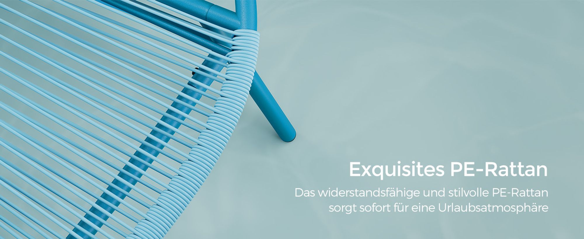 SONGMICS Balkonmöbel, 3er Set, Gartenmöbel-Set, mit Tisch, 2 Stühlen, seeblau