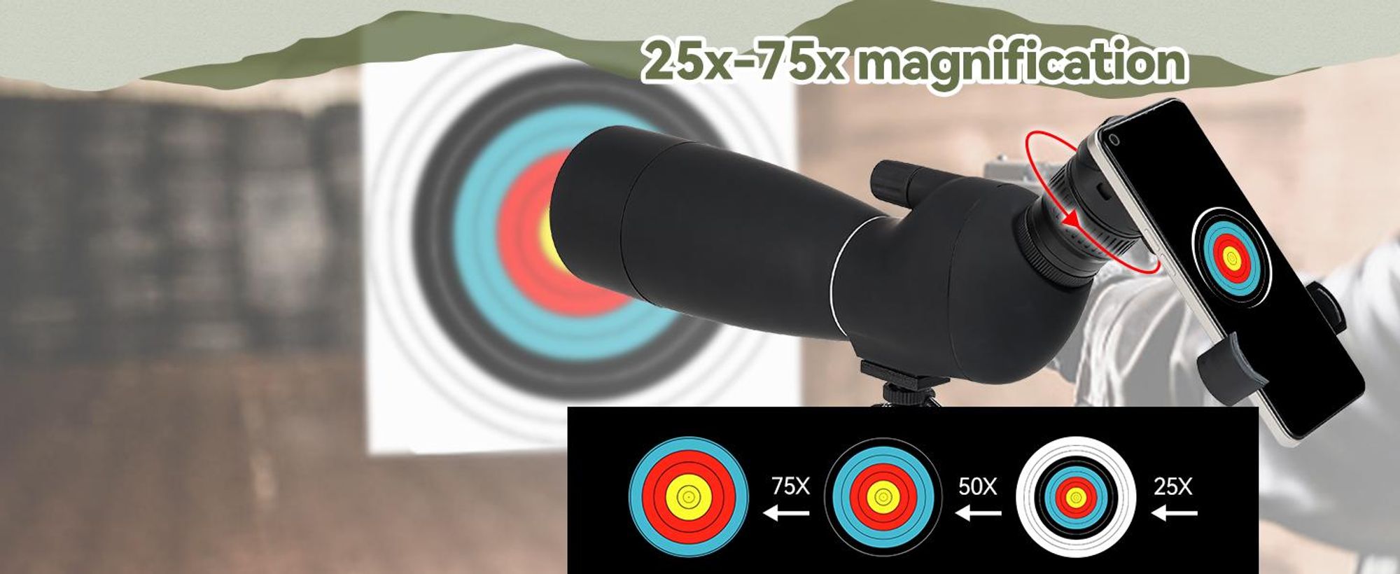 Dalekohled Svbony SV28, 25–75×70 mm, se stativem, hranol BAK4, objektiv FMC, pro pozorování ptáků, sportovní střelbu, lov, monokuláry, dalekohledy, černá barva