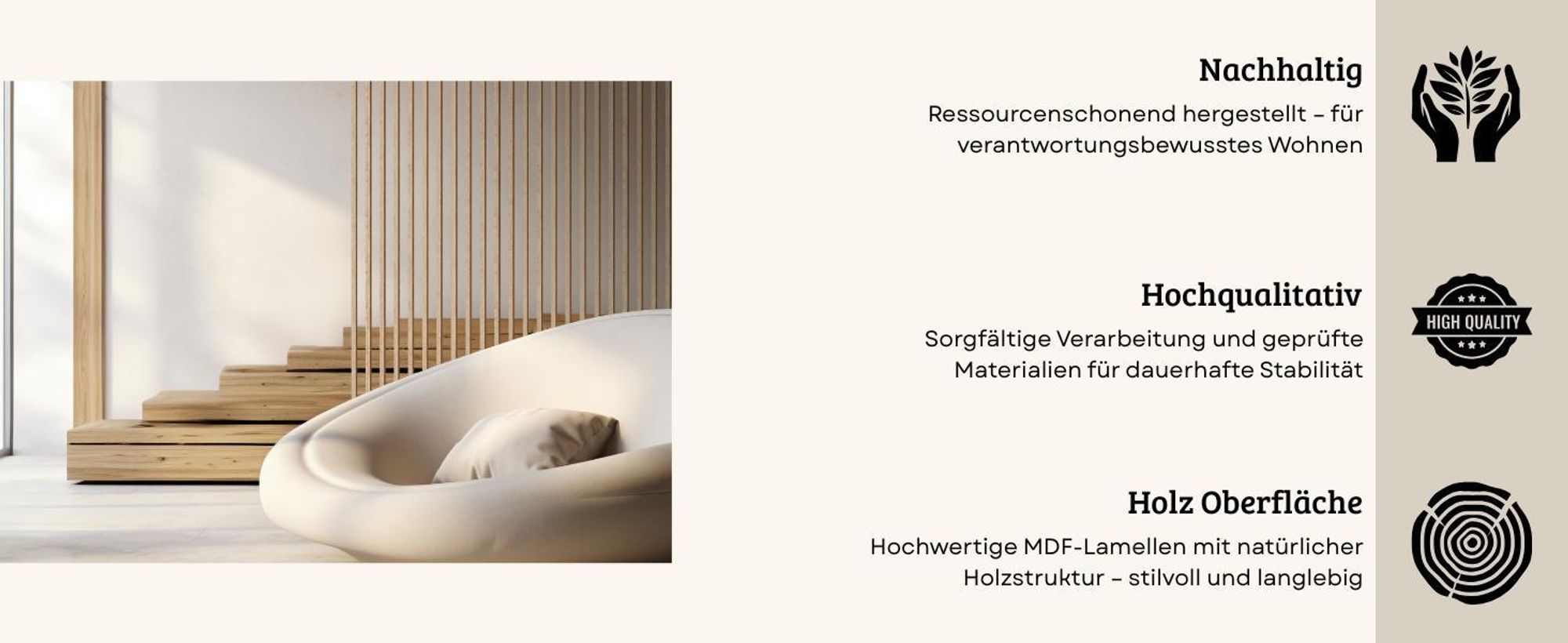 HEXIM Raumteiler Lamellenwand 275x58cm MDF Raumtrenner Trennwand - freistehende Holzlamellen Innendekoration - moderne Raumgestaltung Lamellen-Sichtschutz (Saragossa Eiche)