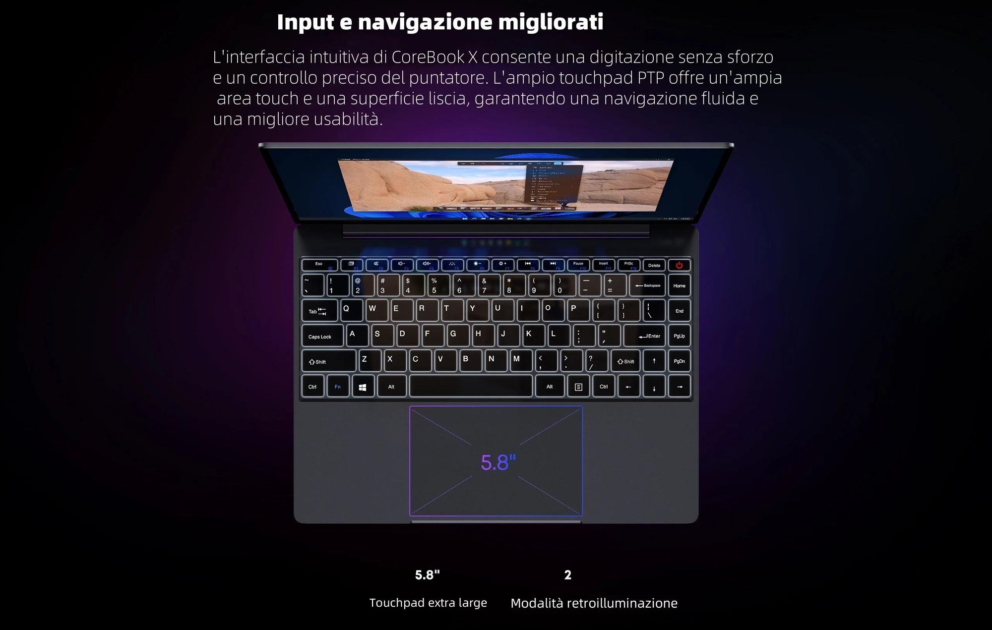 Laptop Intel Core i3-1220P - Processore Intel Core i3-1220P Display 14" Windows 11 16GB+512GB Batteria - Grigio