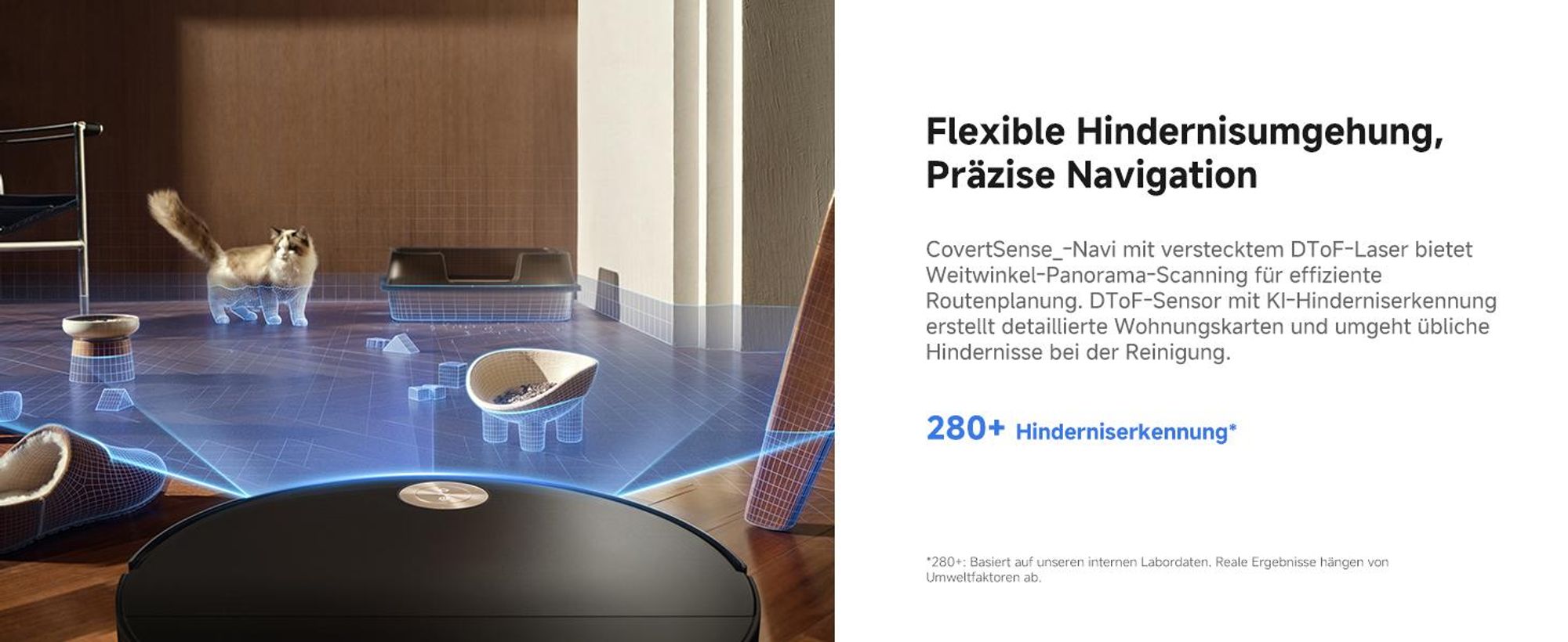 MOVA S70 Ultra Roller Saugroboter, 32.000 Pa, HydroForce-Wischen, All-in-One-Station, 100°C Moppwäsche, 90 mm flach