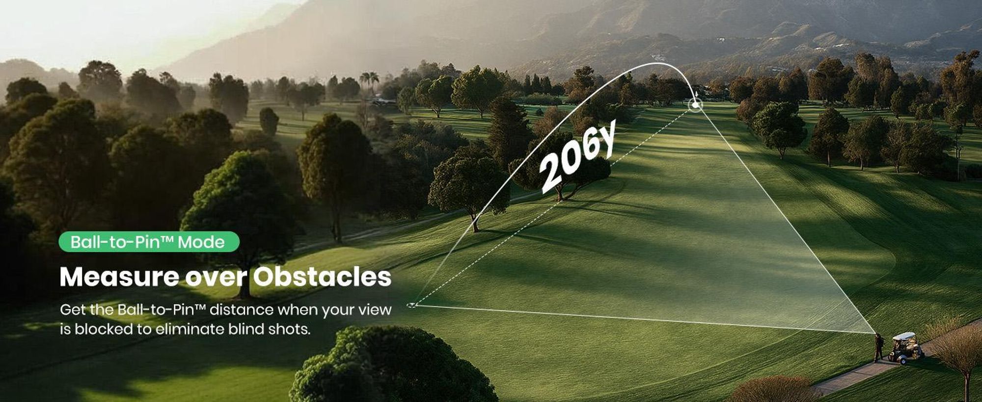 MiLESEEY GenePro G1 Télémètre de golf avec écran tactile GPS, 43 000 parcours, 1200m