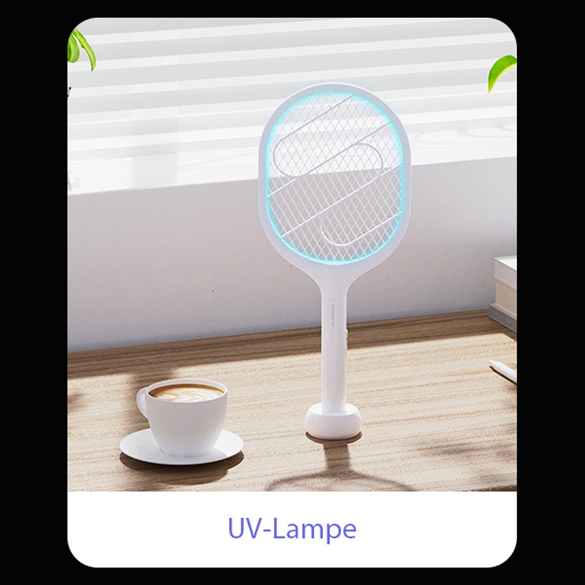 Meisterhome® Elektrisches UV-Insektenvernichter Racket - Fliegenlampe Insektenlampe MückenlampeMücken - Mückenlampe Racket-UVLampe Mückenfänger 2900V