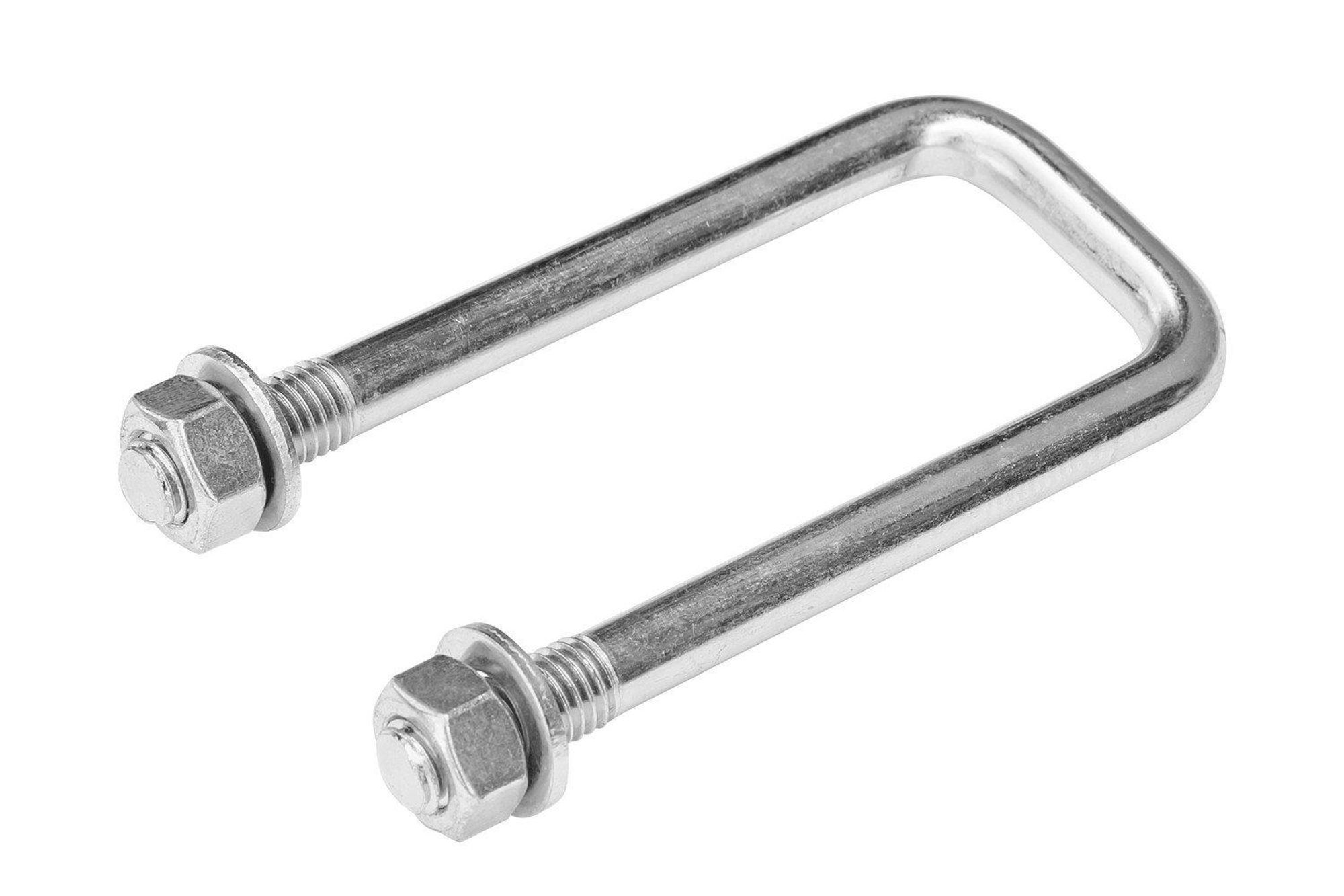 DROMET U-Bügel M12 125x42 mm Quadratrohrbügel verzinkt für PKW-Anhänger
