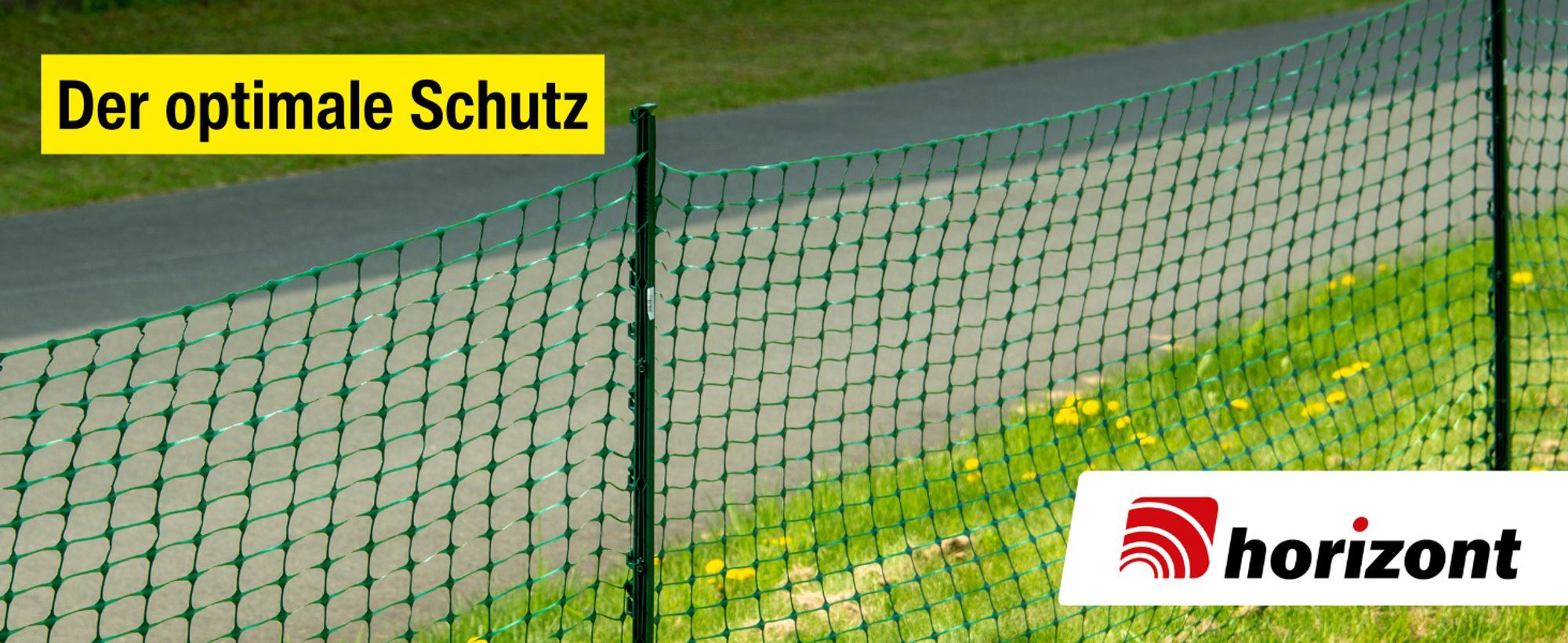 horizont Kunststoffzaun 50 m x 1 m - grün  – Absperrzaun aus HDPE, flexibel für Garten, Camping und Baustellen