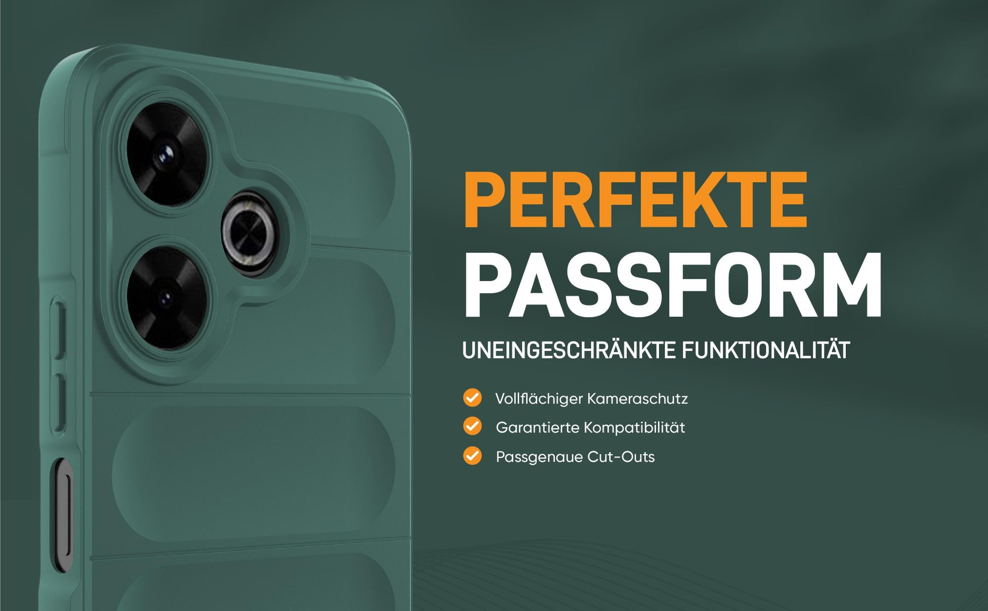 Grünes robustes Smartphone Cover für Xiaomi Redmi 13 mit perfekter Passform