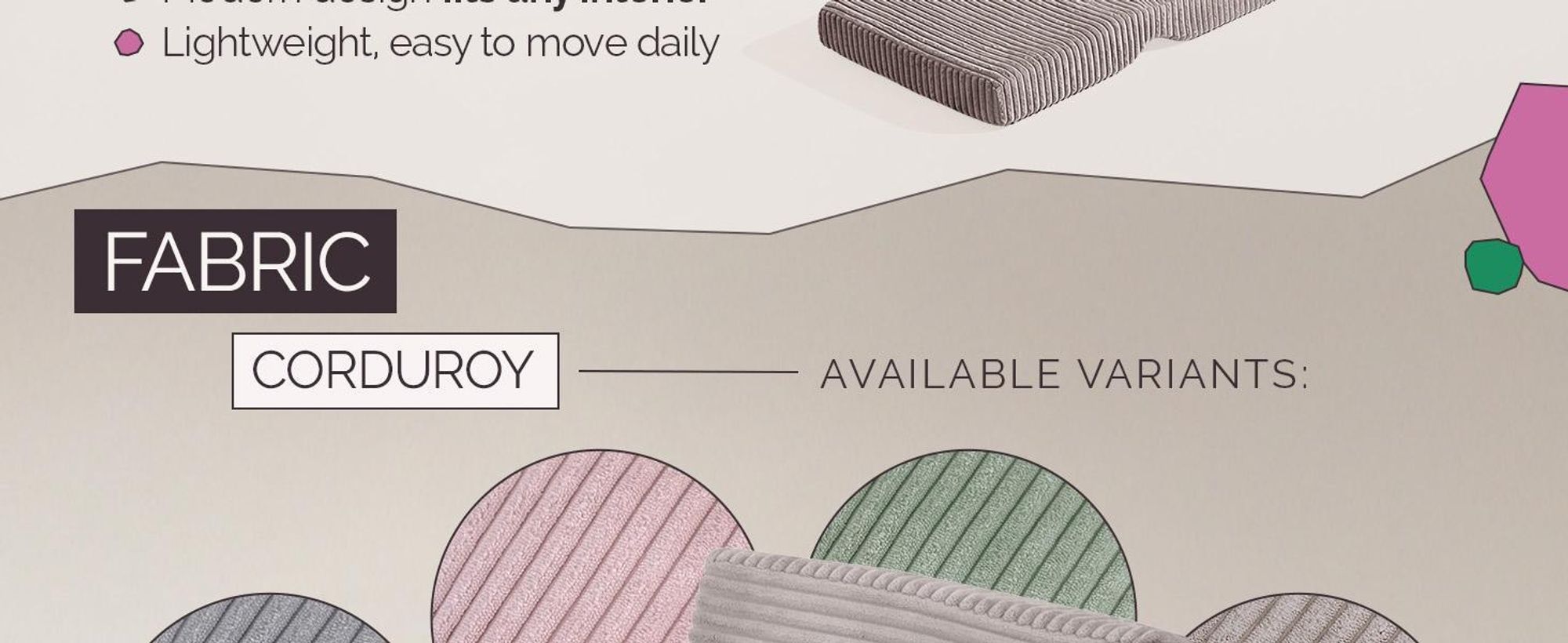 Poltroncina per bambini MISIOO CUBIE in velluto a coste, poltroncina pieghevole e divanetto per neonati, morbida poltroncina per la cameretta, pieghevole per sdraiarsi - Verde