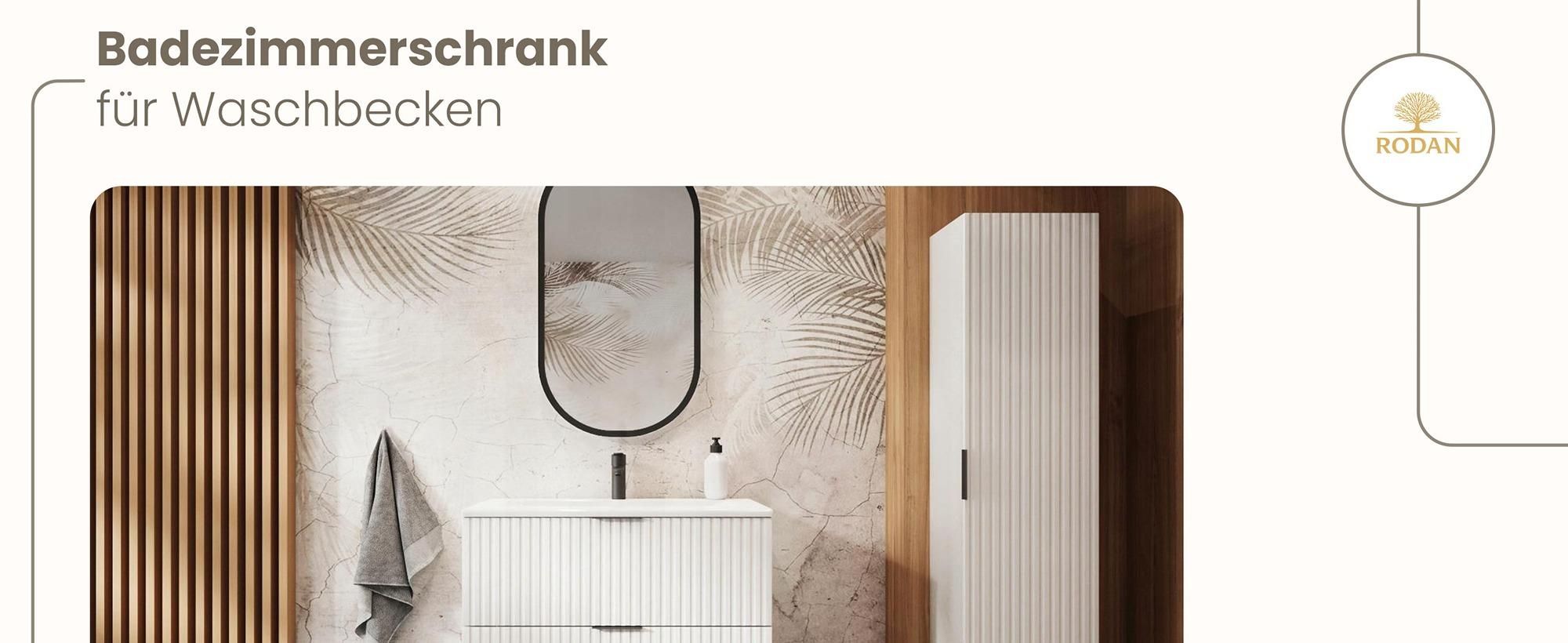 Badmöbel, Waschbeckenunterschrank, Badezimmerschränke, RODAN, Badschrank, Waschbecken, Bad
