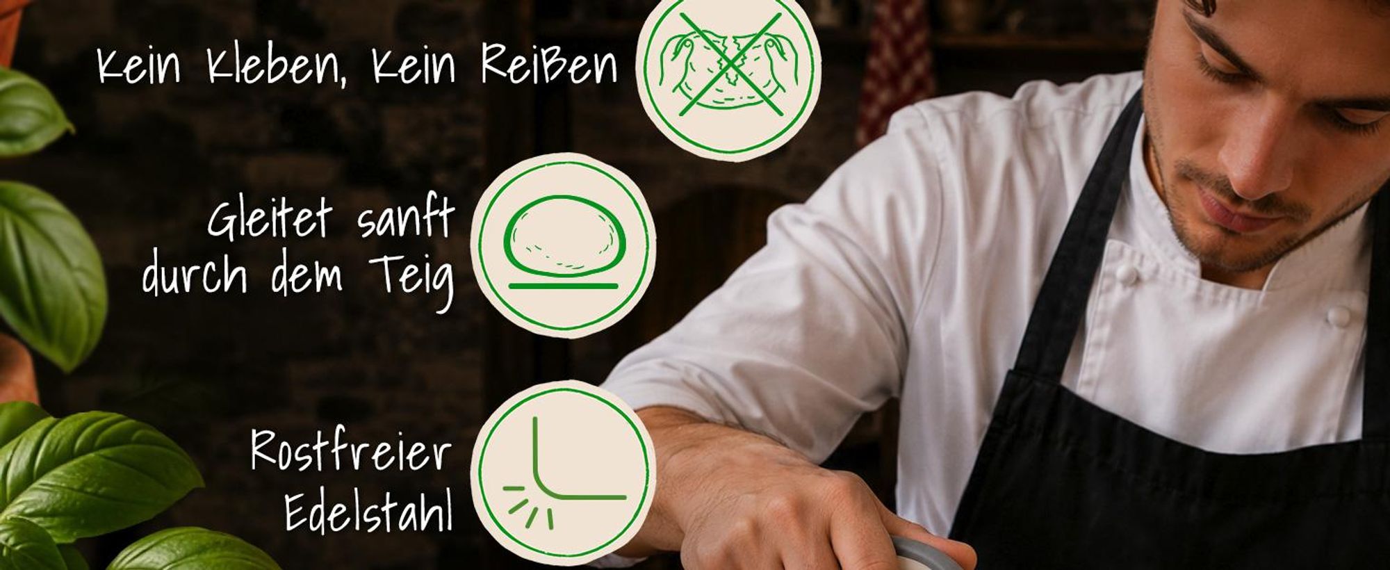 EDELFELD [Das Original] – Teigkarte aus Edelstahl 15cm – Teigschneider zum Brotbacken – Langlebiger Teigspachtel zum Teilen & Formen von Teig