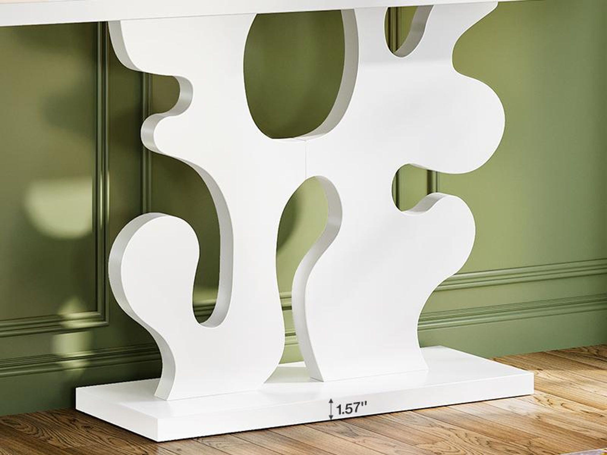 Tribesigns Moderner Konsolentisch, 140 cm schmaler langer Sofatisch aus Holz hinter der Couch für Wohnzimmer, Flur, Foyer Weiß