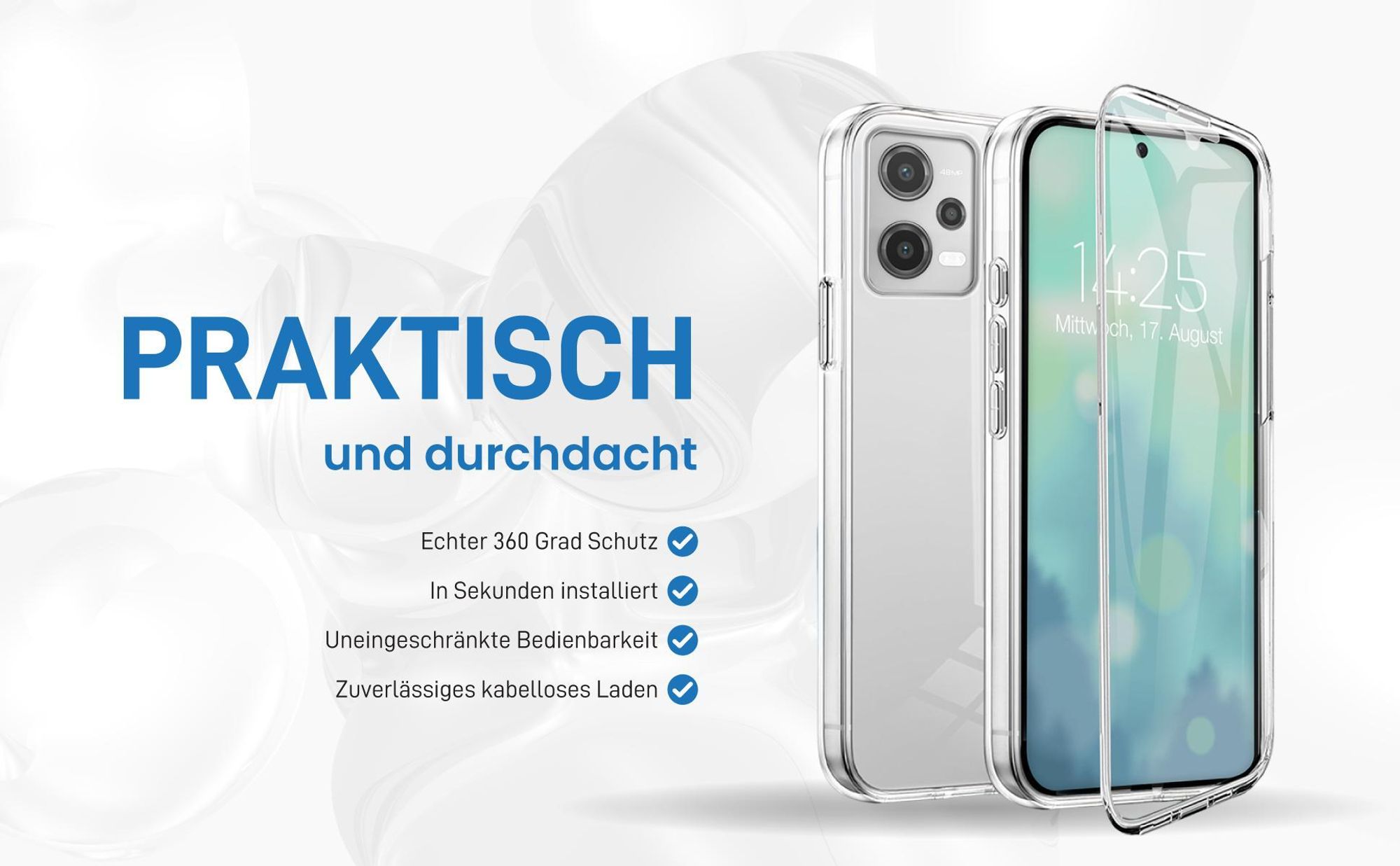 Rundum Schutz Hülle für Xiaomi Redmi Note 12 Pro 5G mit Touchsensibilität