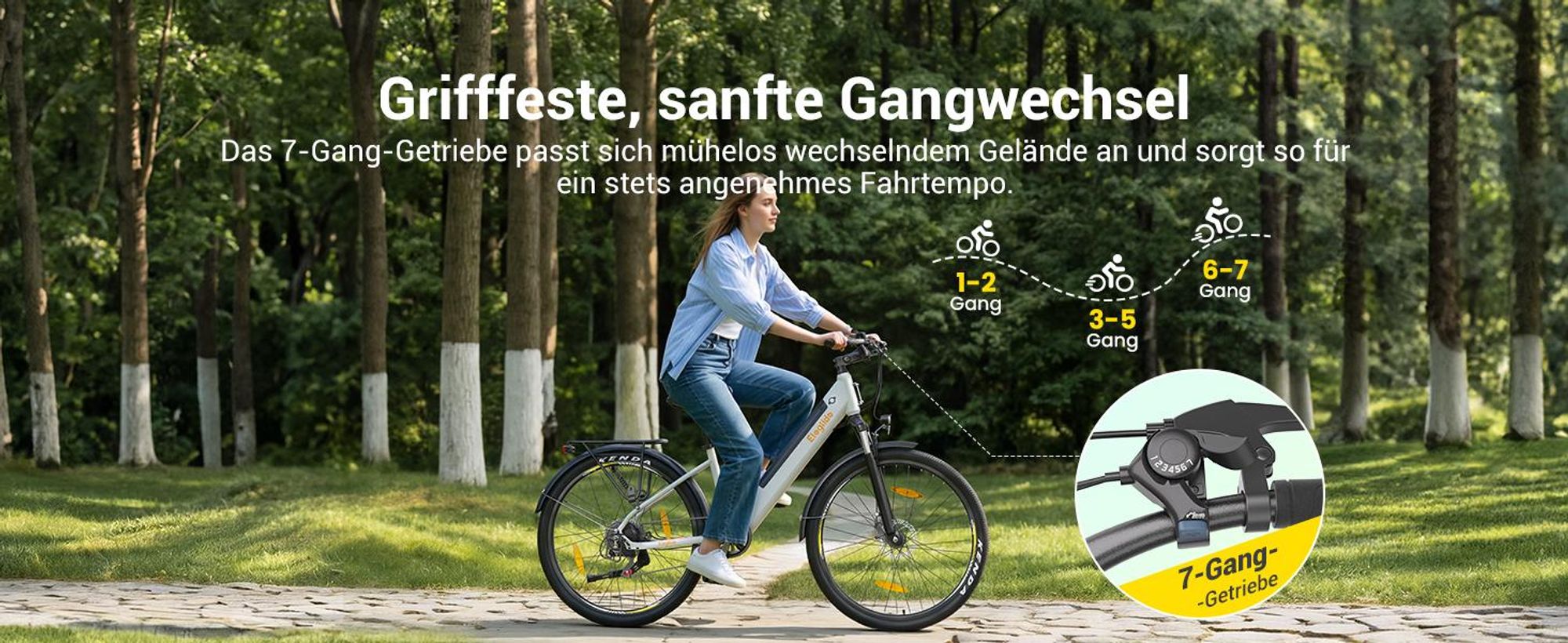 Eleglide T1 ST City E-Bike Pedelec 250W 100km Reichweite Shimano 7-Gang Tiefeinsteiger 27,5" USB Licht Gepäckträger
