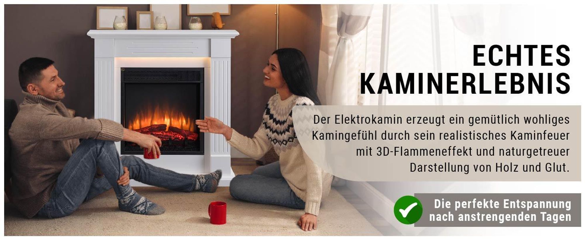 Elektrokamin BALDERIA Ladina - Standkamin - weiss