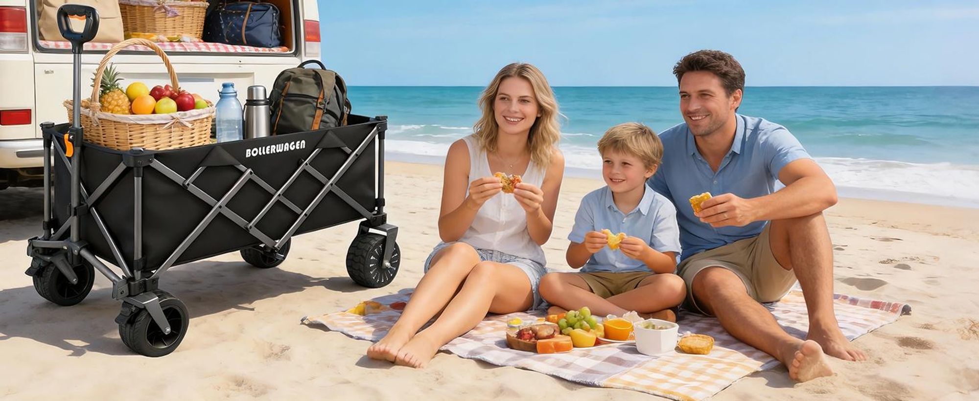 Faltbar Elektrokarre Bollerwagen 280L 120KG mit 50W bürstenlosem Motor Belastbar Gartenwagen mit 4.0AH Akku, 3 Gang, mit Tischplatte, Schwarz