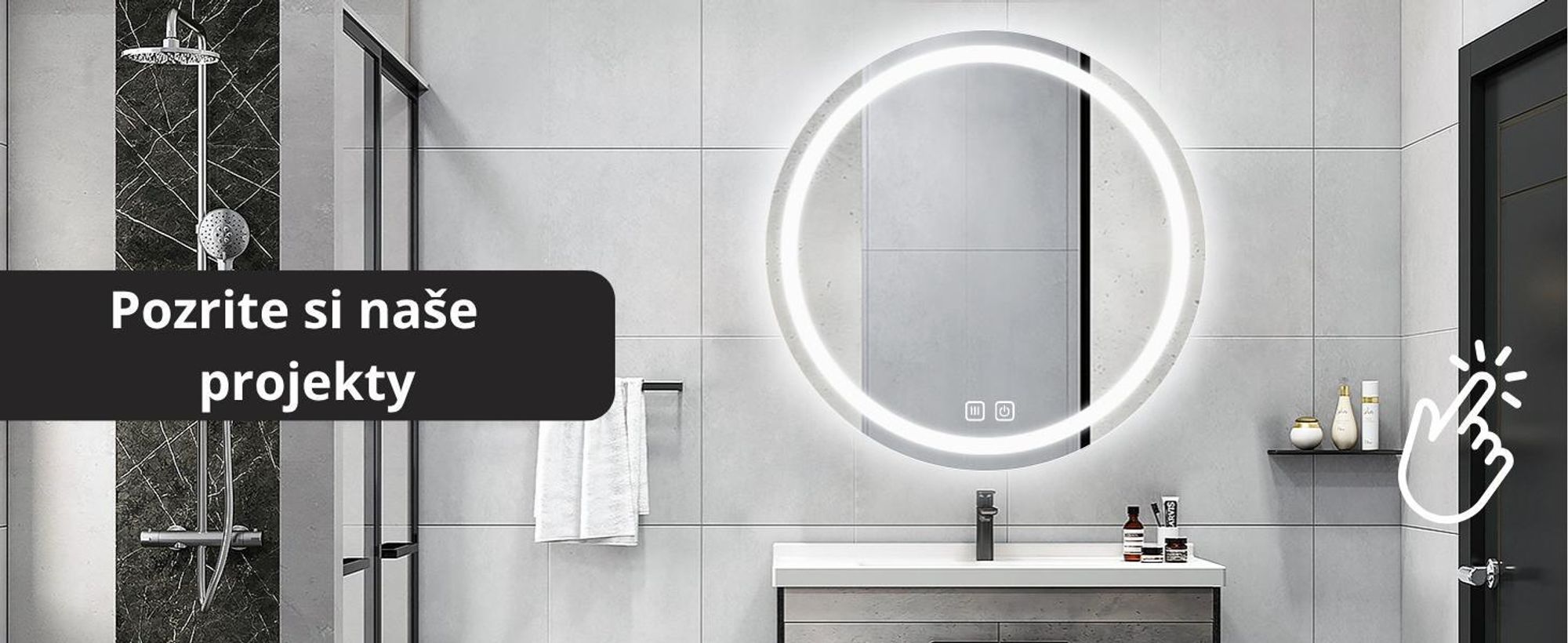 SAVE®HOME Okrúhle kúpeľňové zrkadlo bez rámu s LED osvetlením - stmievateľné - nástenné zrkadlo - 80 cm - proti zahmlievaniu Stmievateľné