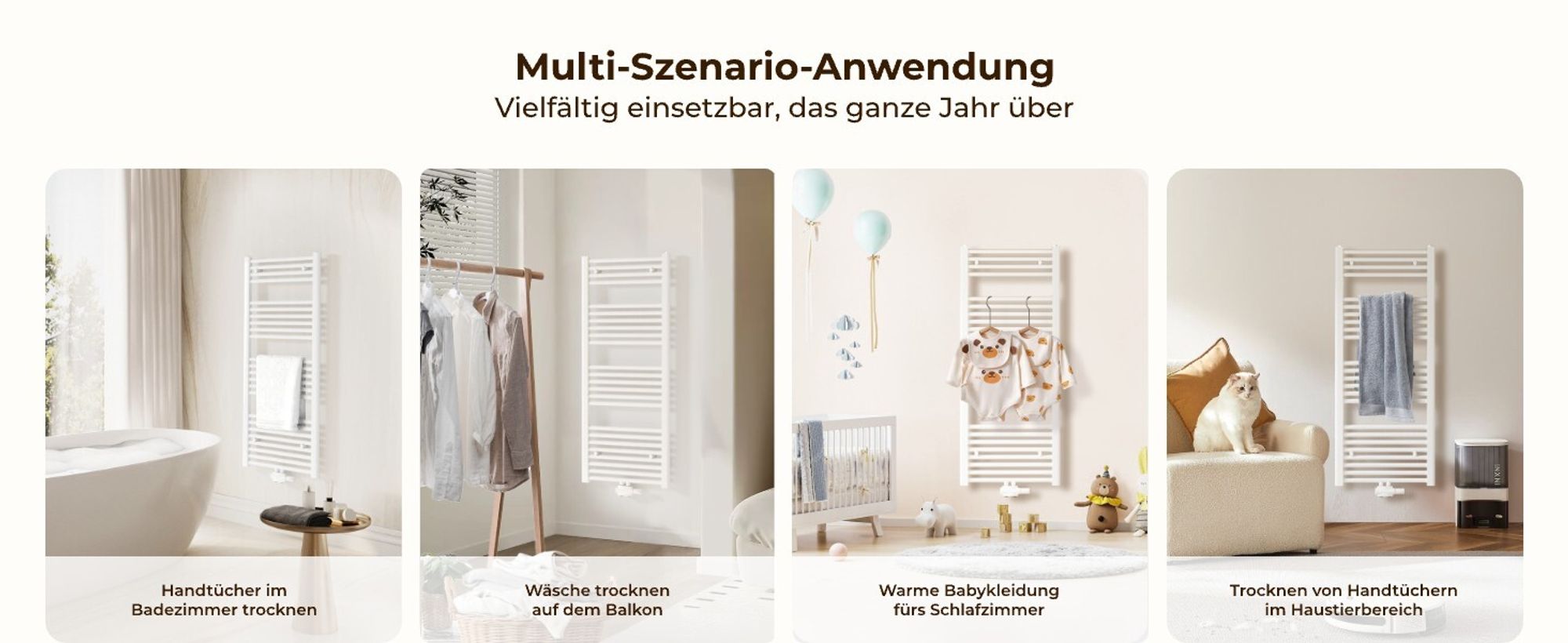 Heilmetz Badheizkörper 100 x 40 cm Weiß Handtuchtrockner Mittelanschluss Heizung Handtuchwärmer Heizkörper Bad Radiator für Zimmer 3㎡