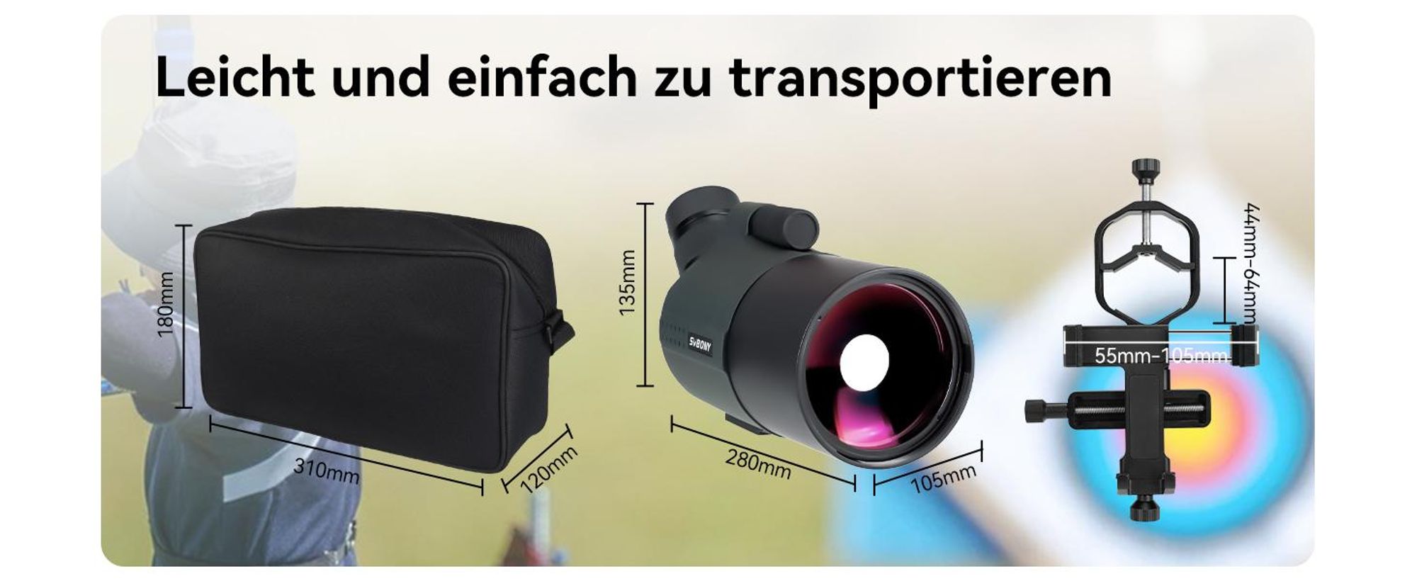 Svbony SV41Pro Mak Spektiv, 28-84X80 HD FMC Dual Speed Fokus, Kompatibel mit WLAN Kamera SC001 Digiscoping, mit Stativ für Stargazing Vogelbeobachtung